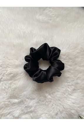 Flower El Yapımı Saten Kadın Saç Tokası Medium-Scrunchie