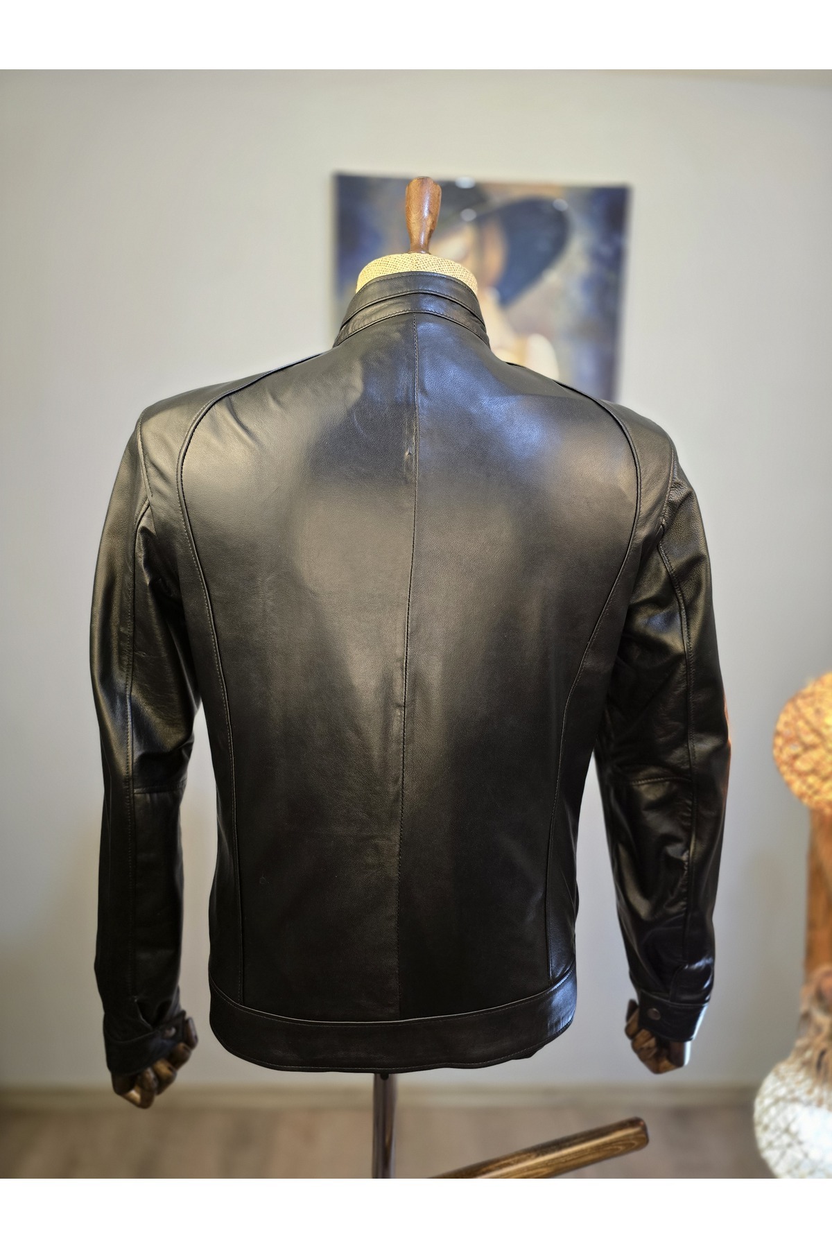 کاپشن مردانه مشکی ALWAYS LEATHER | 1803340037 اورجینال - تصویر 4