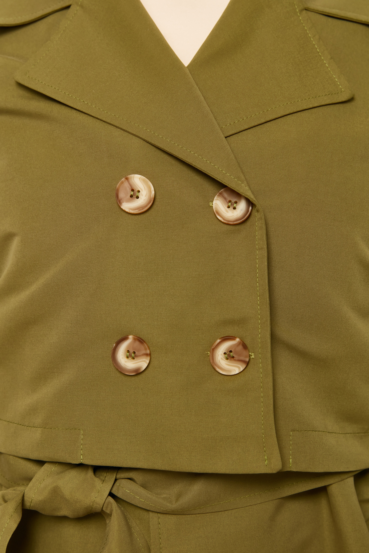 Trendyol Curve-KHaki sezónní trenčkot, sada 2 kusů - dlouhý a krátký bez podšívky TBBSS24BM00001 5