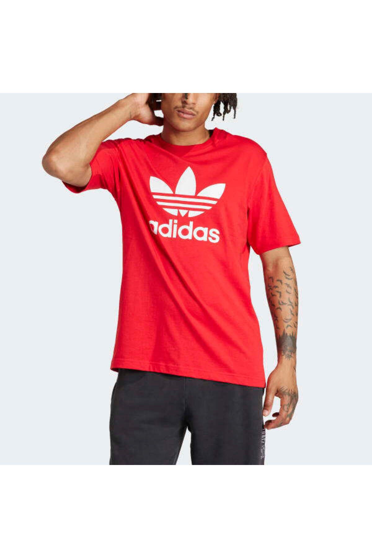 adidas Erkek Gunluk Logo Ti ort Trefo l T sh rt Ir8009 Erkek Giyim