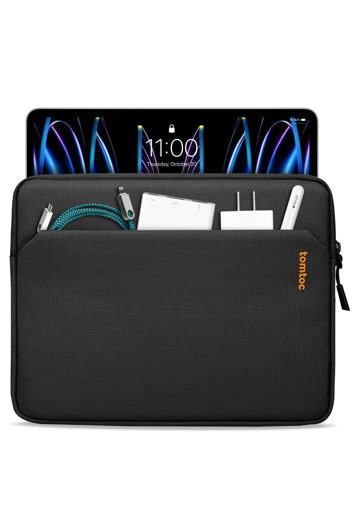 کاور تبلت مشکی B18 12.9 اینچ مورد IPAD PRO CASE سازگار Tomtoc