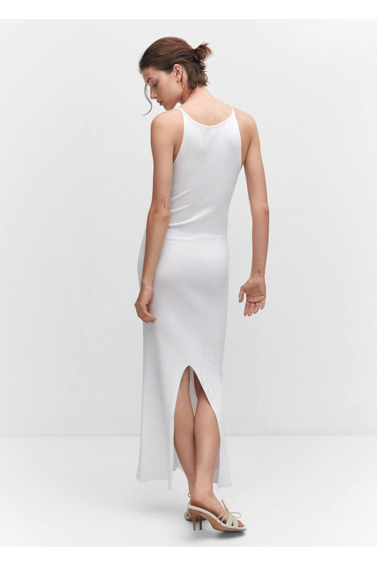 MANGO Woman-Knitwear dress with side slits 4