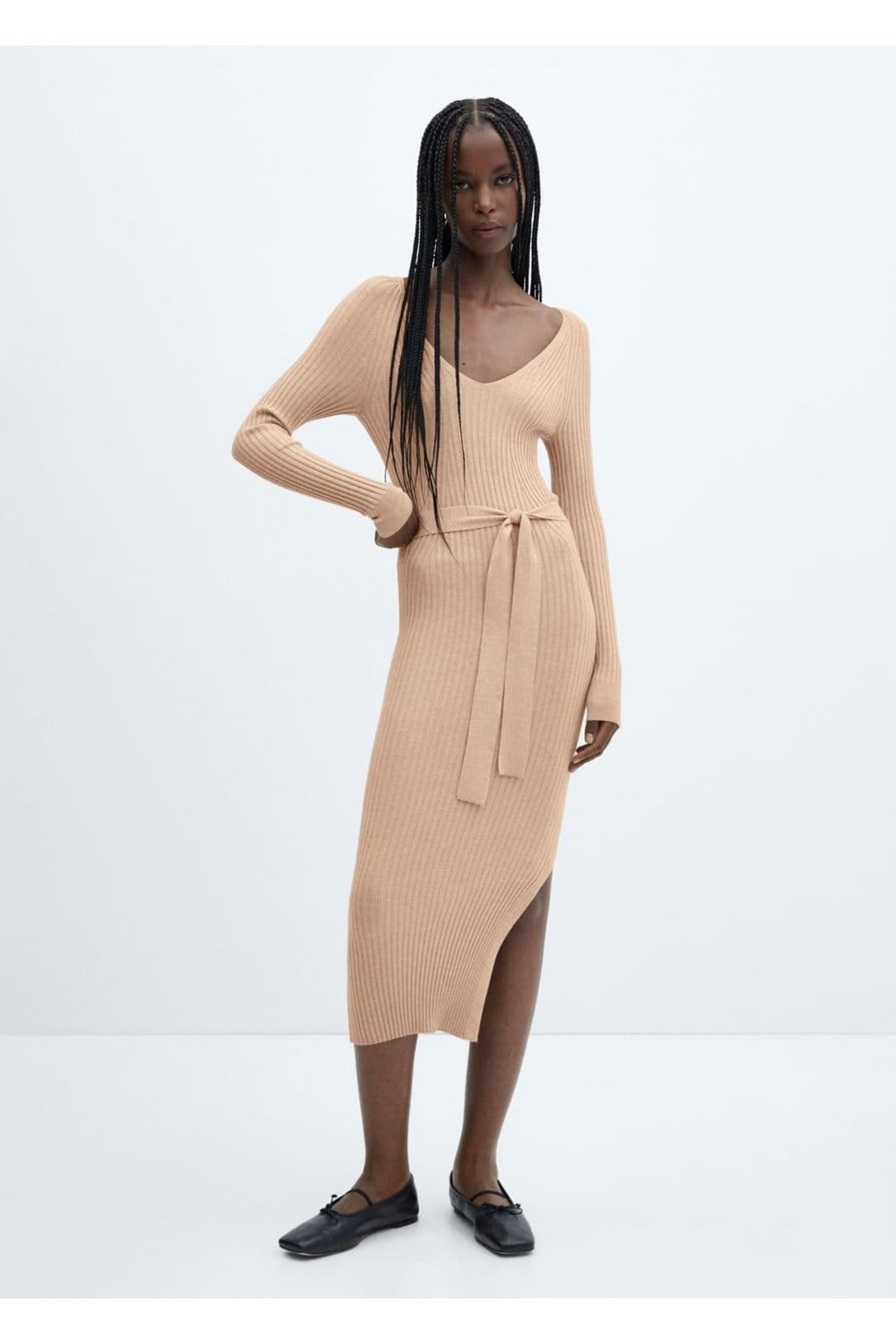 MANGO Woman-Tailliertes Midi-Webkleid 2