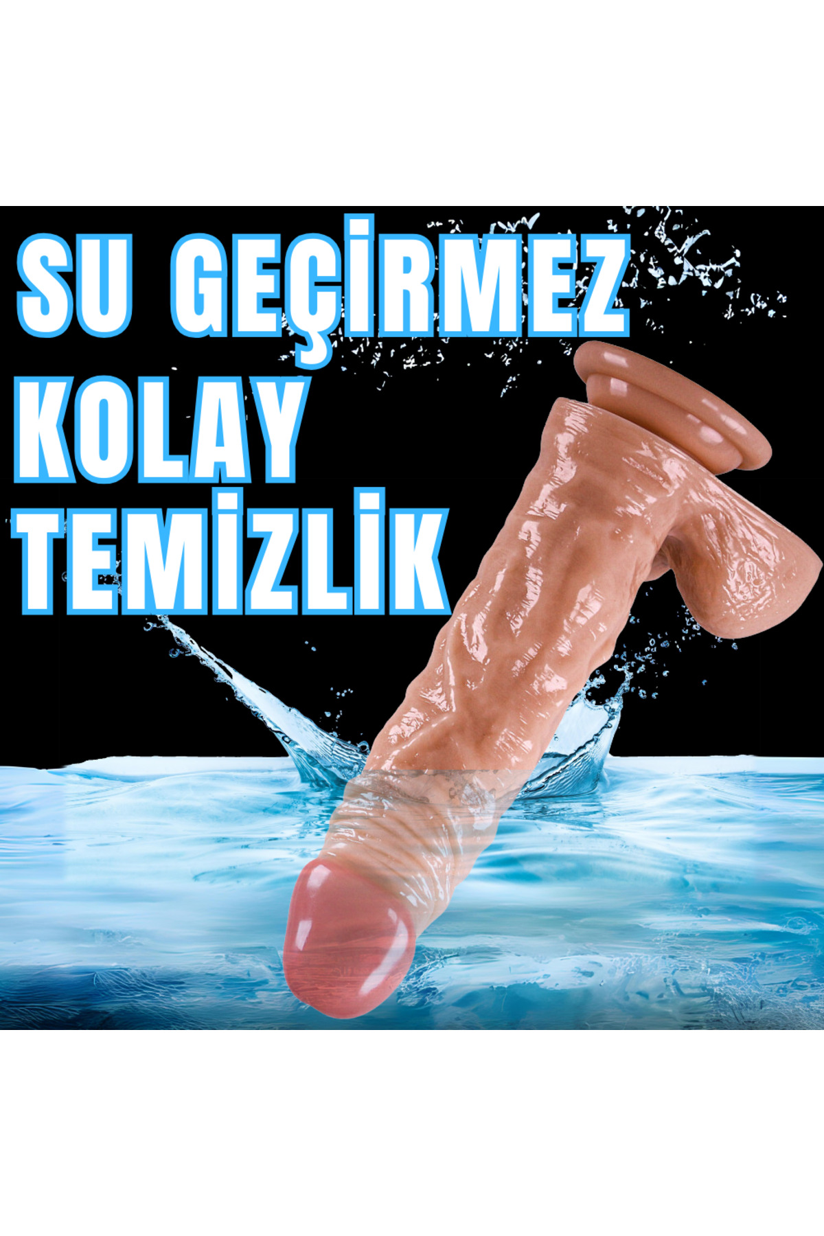 UNIQUE Realistik Dokuda Damarlı Kalın Dildo Vantuzlu Gerçekçi Yapay Penis 21 CM 5
