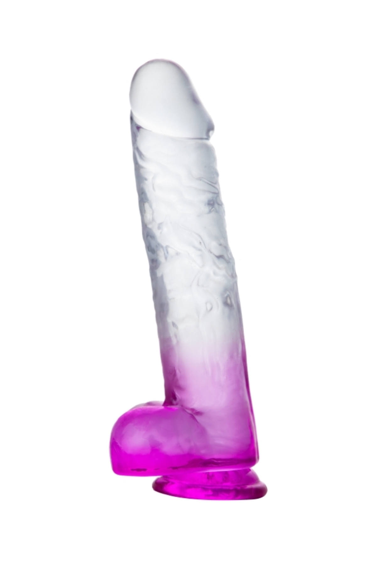 MYST COLOR Dildo Realistik Jel Dokuda Vantuzlu Ultra Yumuşak Şeffaf Mor Yapay Penis