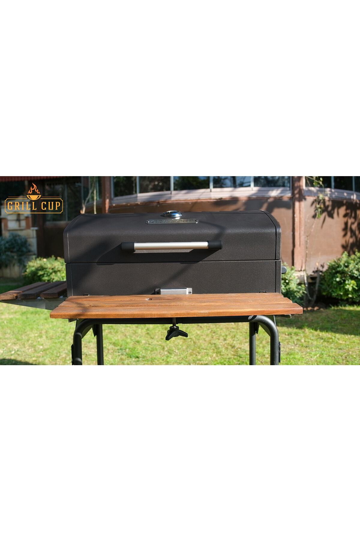 075 Cm Profesyonel Barbekü Mangal Mat Elagan Gri(DÖKÜM IZGARA DAYANIKLI MANGAL KILIFI HEDİYE) 5