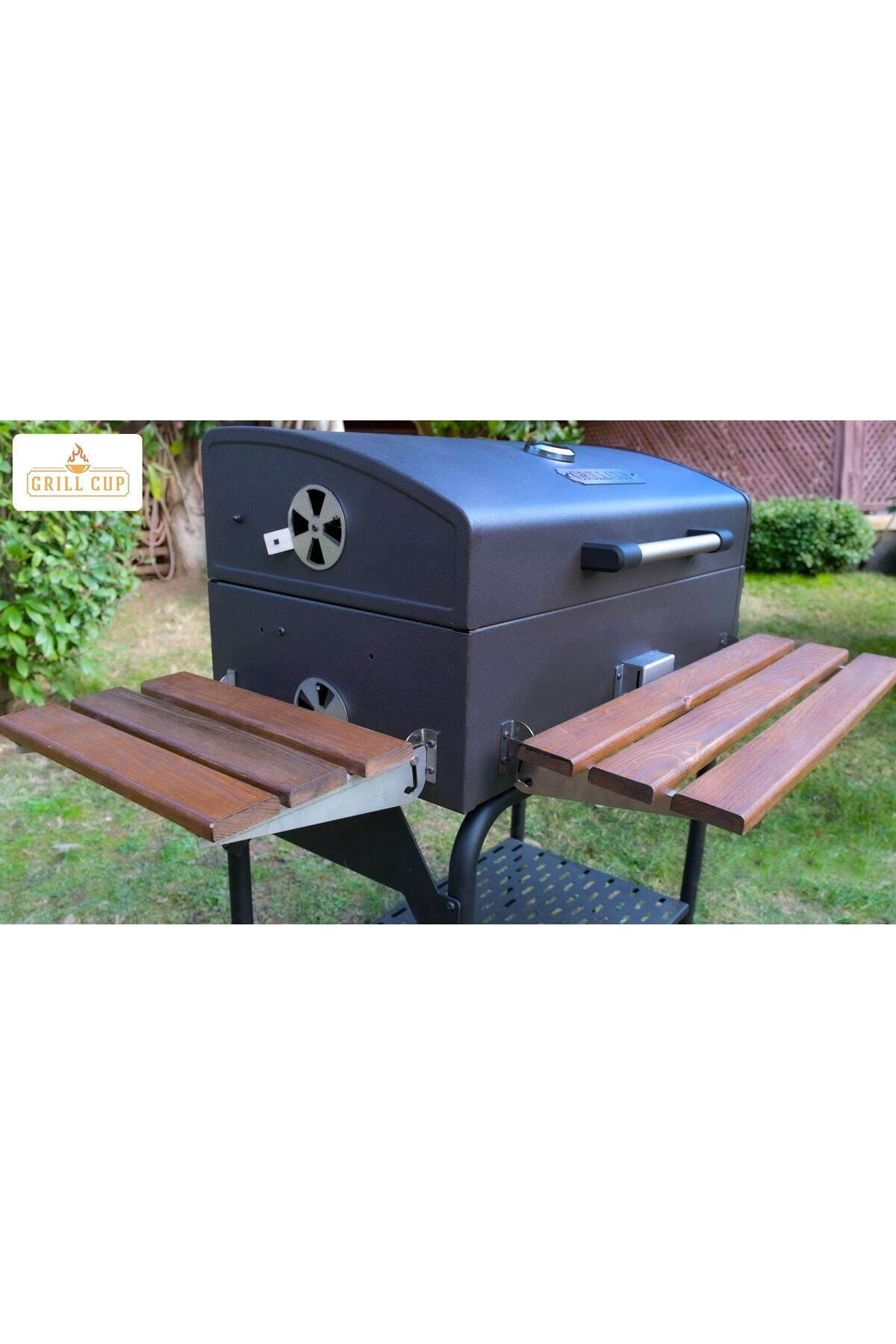 075 Cm Profesyonel Barbekü Mangal Mat Elagan Gri(DÖKÜM IZGARA DAYANIKLI MANGAL KILIFI HEDİYE) 7