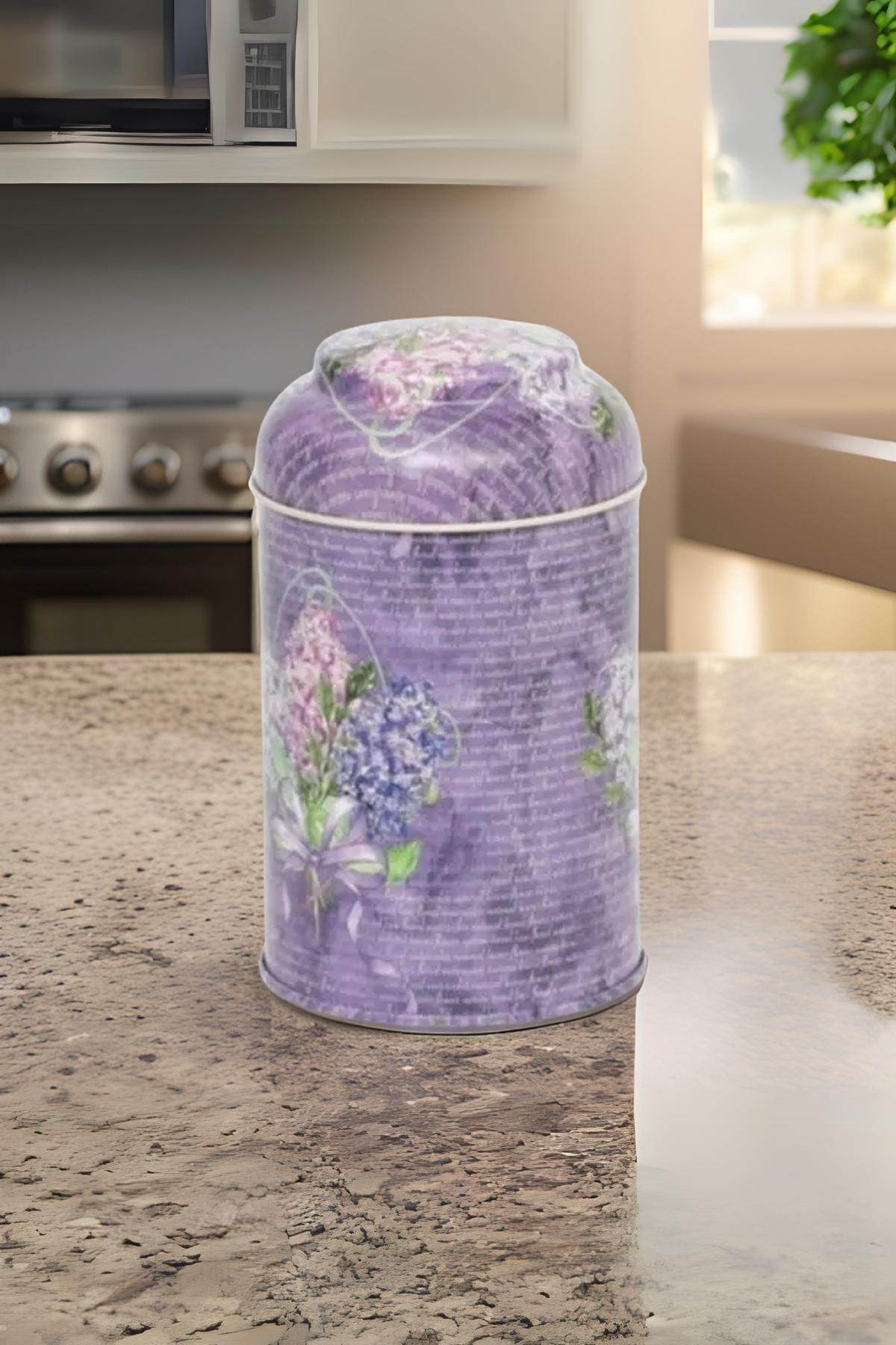 Ef084-28 Flower Purple Pattern Spice Holder 0.8 L