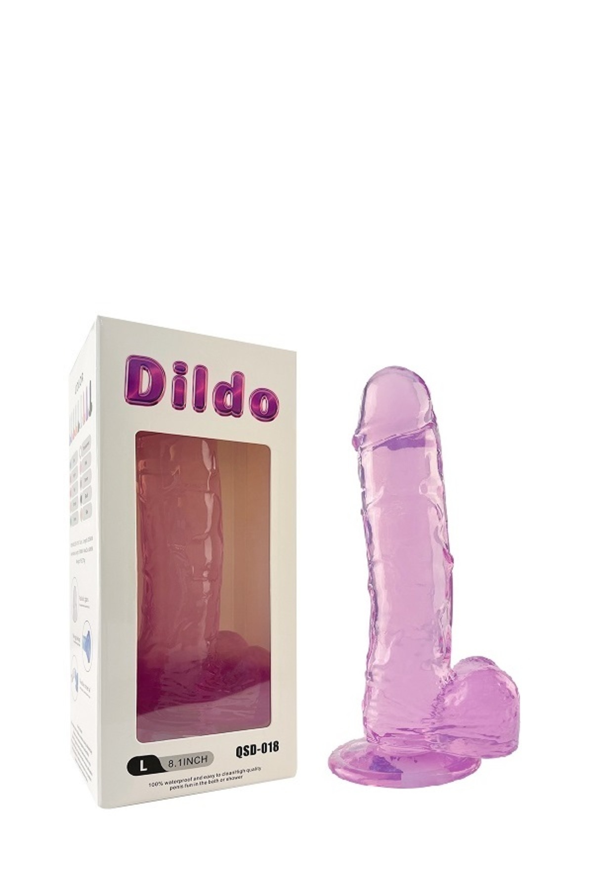 Silikon Jel Mor Renk Penis 20 Cm Uzunluk 4 Cm Çap Dildo Penis