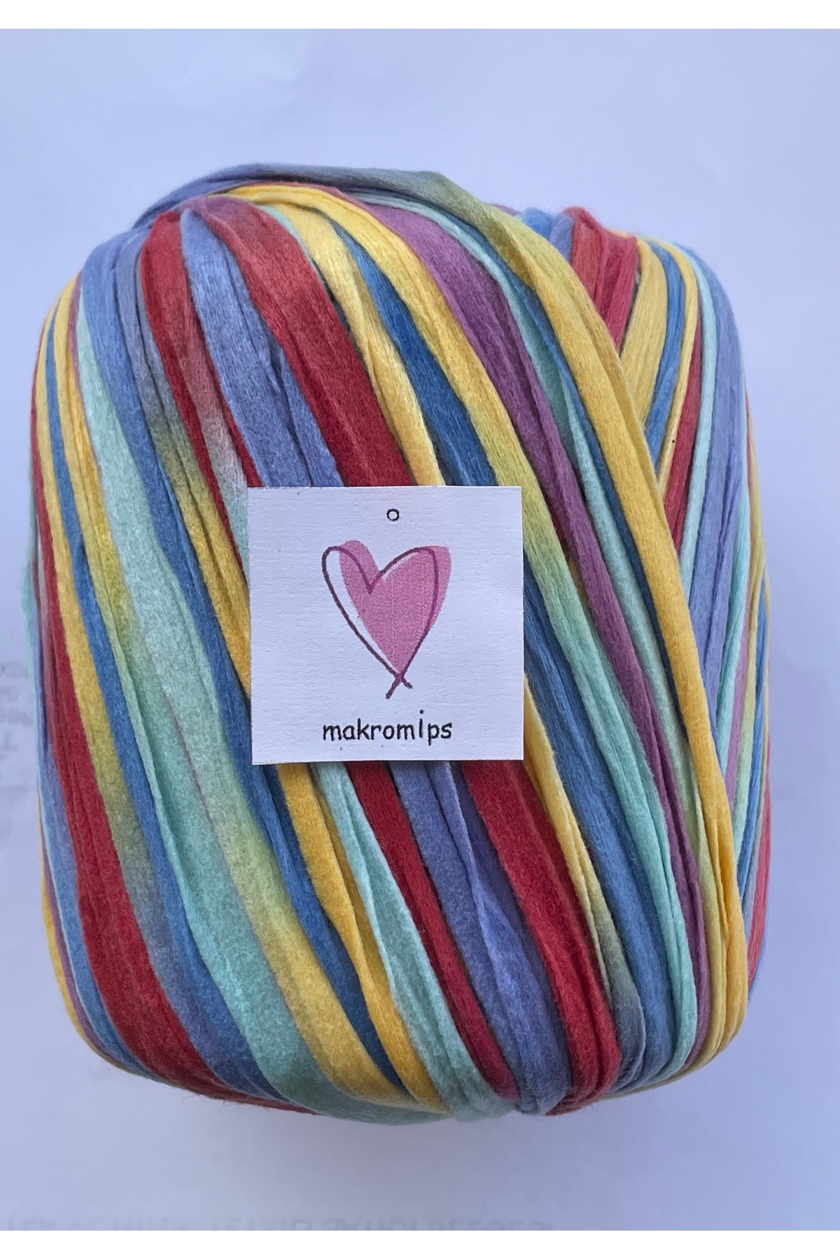 Makromİps PREMİUM MİX SOFT RAFFİA İP 50 gr 65 m YUMUŞAK MULTİ ÇOK ...