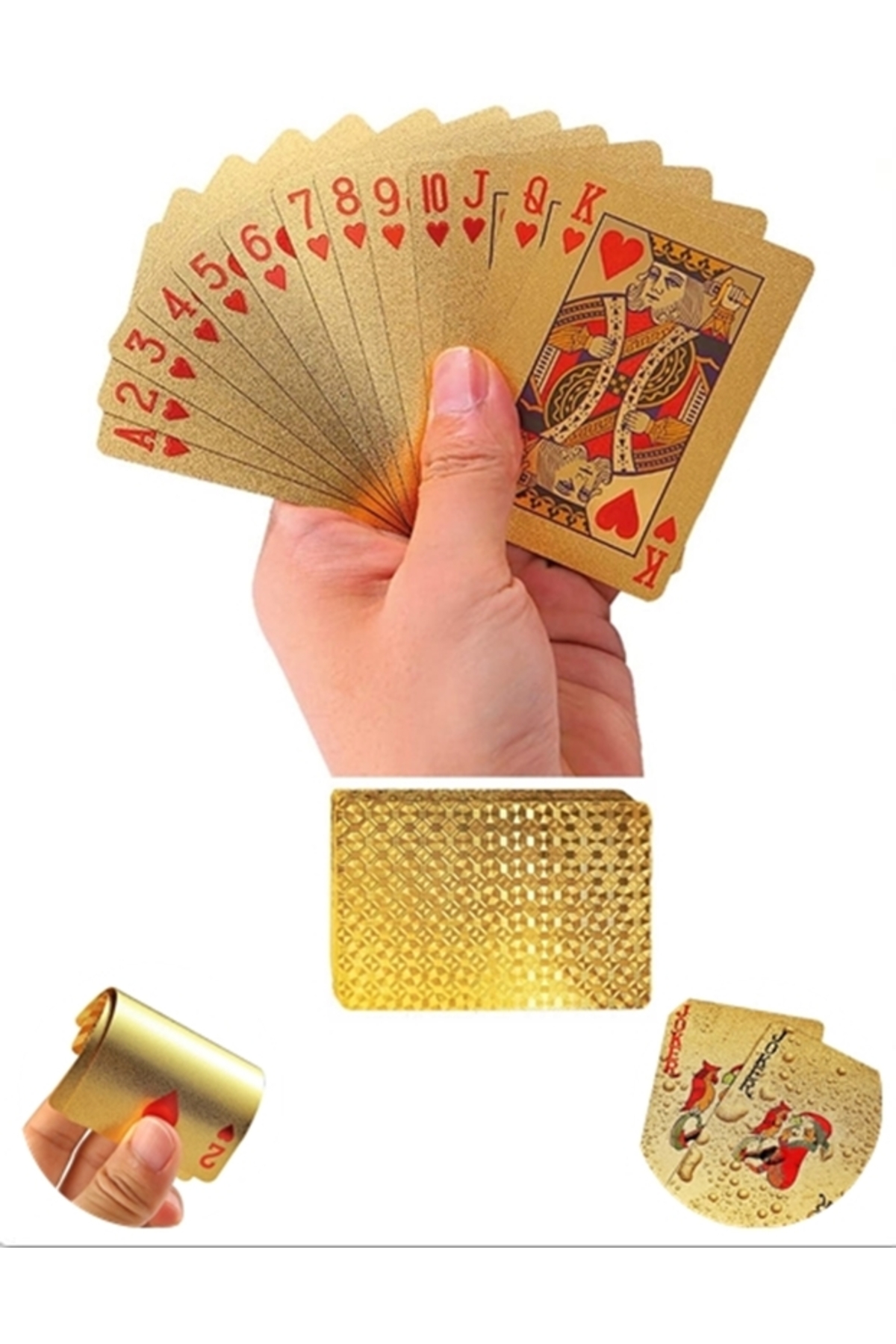 Boldy Altın Oyun Kartı Altın Iskambil Kağıdı Gold Poker Kartı Gold