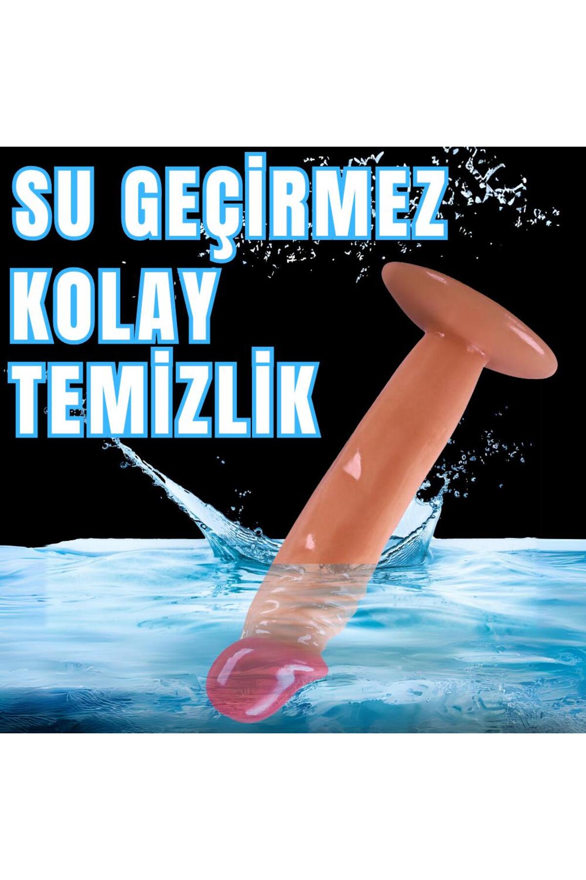 Realistik Dokuda Dildo Vantuzlu Gerçekçi Yapay Penis 17 CM 3