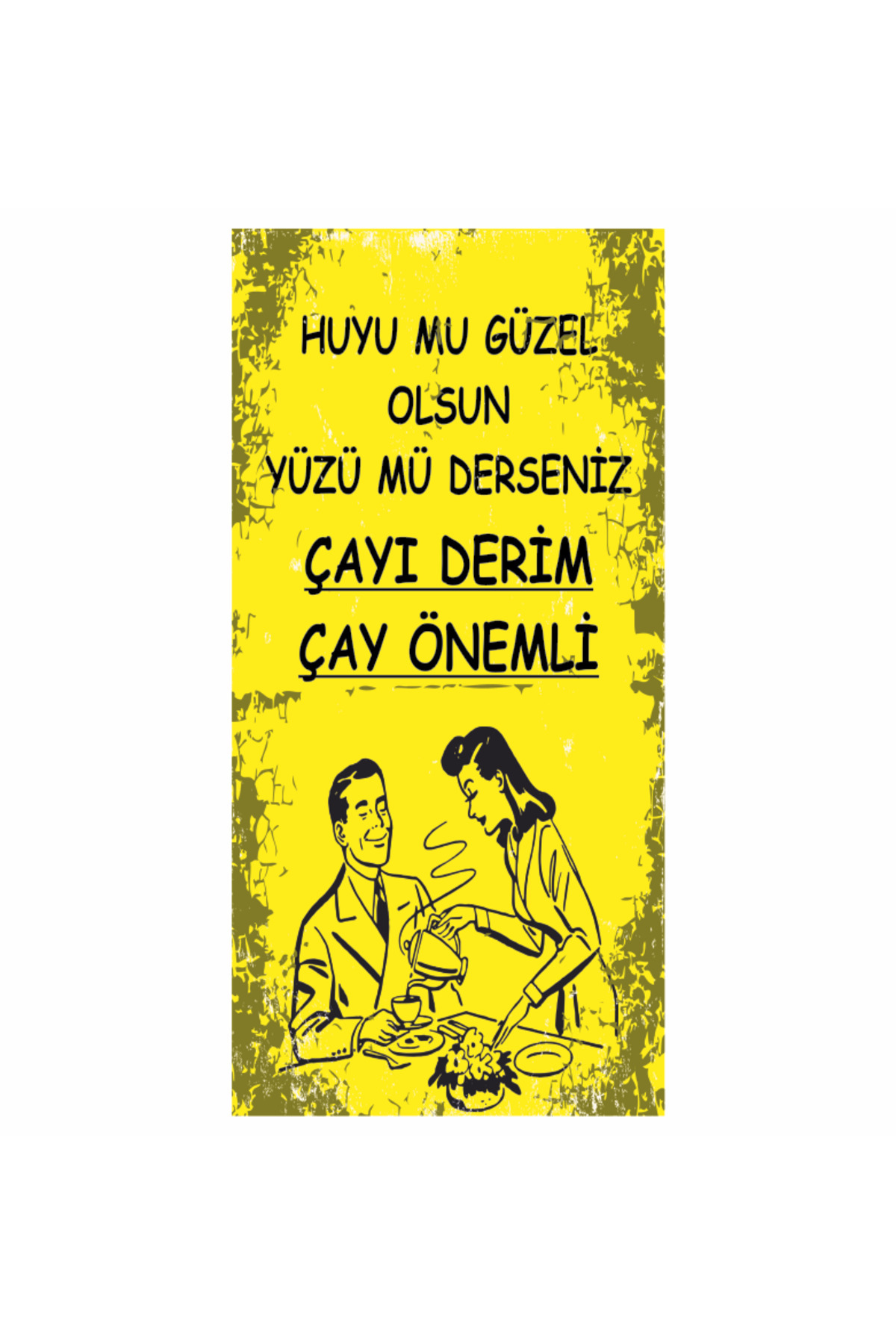 nice tea words home kitchen decoration table mini retro wood poster