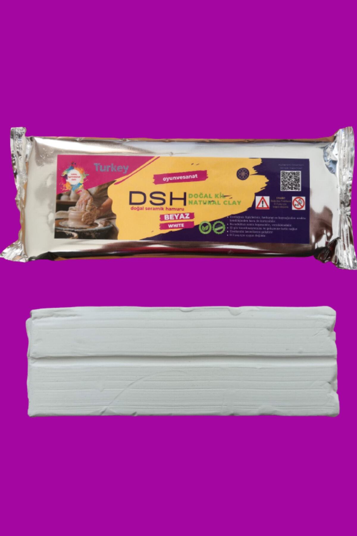 DSH Doğal Seramik Hamuru Seramik Hamuru - 1000 gr (1 KG) Beyaz Doğal Kil Çamuru (DOĞAL OYUN ÇAMURU)