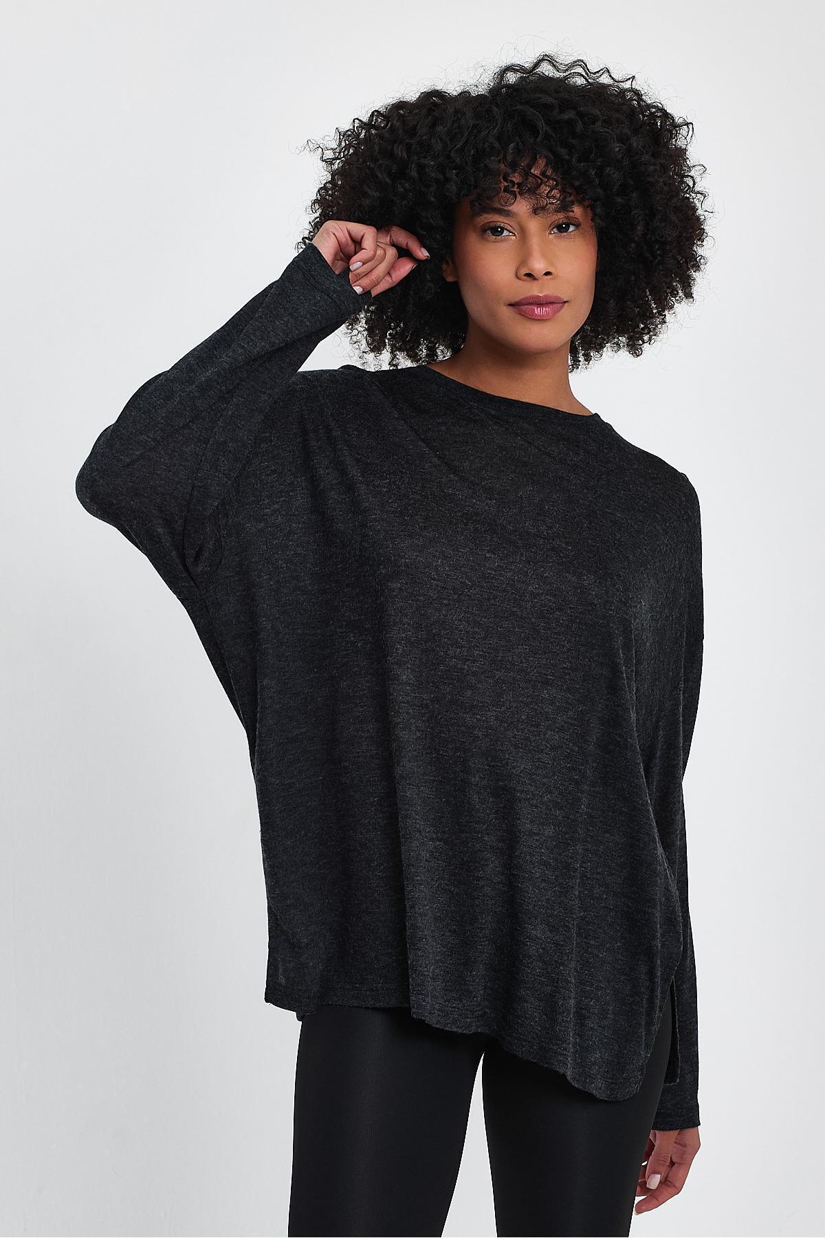 ALEXANDERGARDI Yandan Yırtmaçlı Ince Triko Bluz(B24-383)