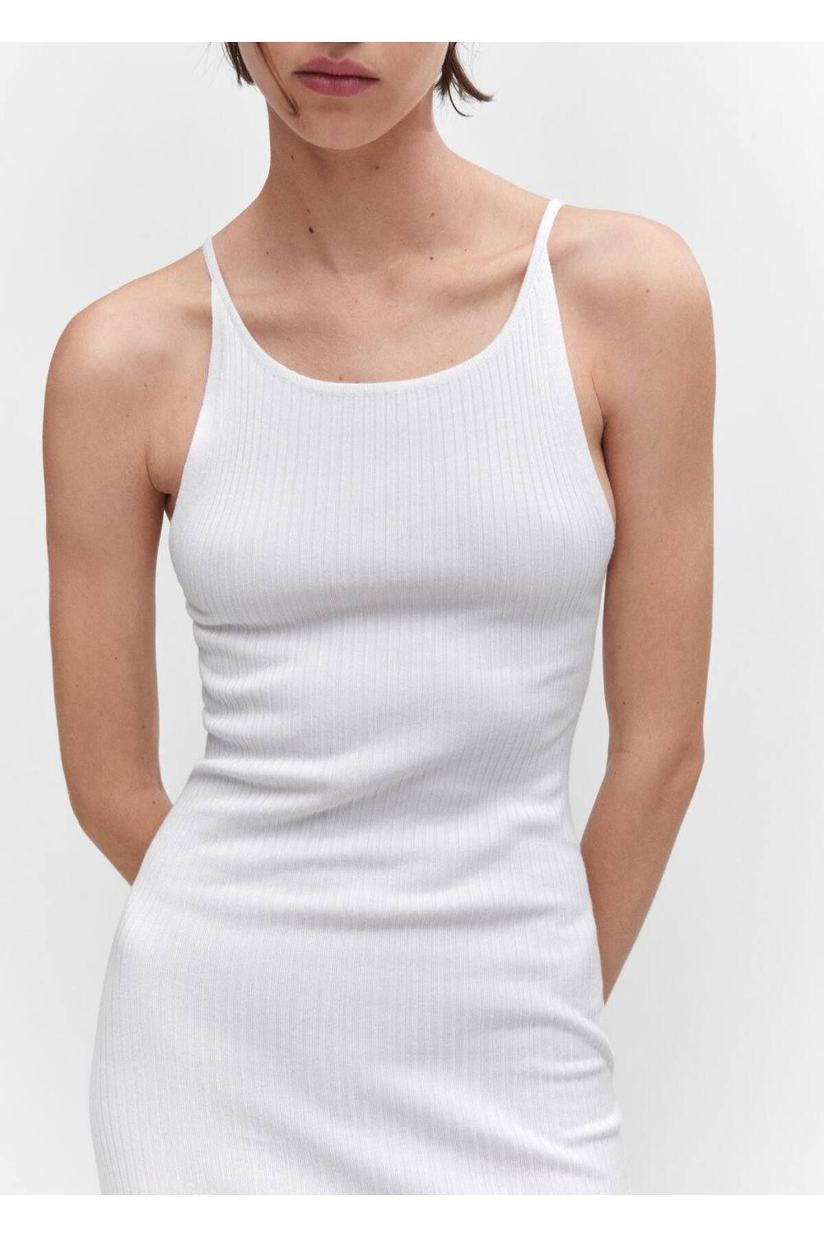 MANGO Woman-Knitwear dress with side slits 7