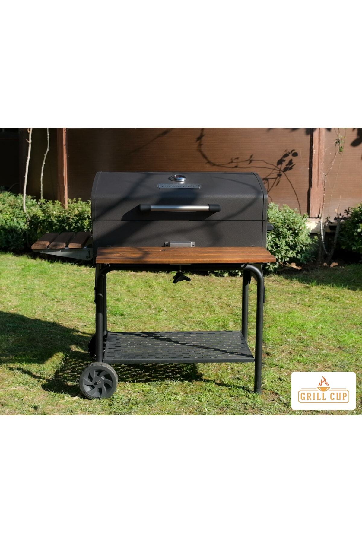 075 Cm Profesyonel Barbekü Mangal Mat Elagan Gri(DÖKÜM IZGARA DAYANIKLI MANGAL KILIFI HEDİYE) 6