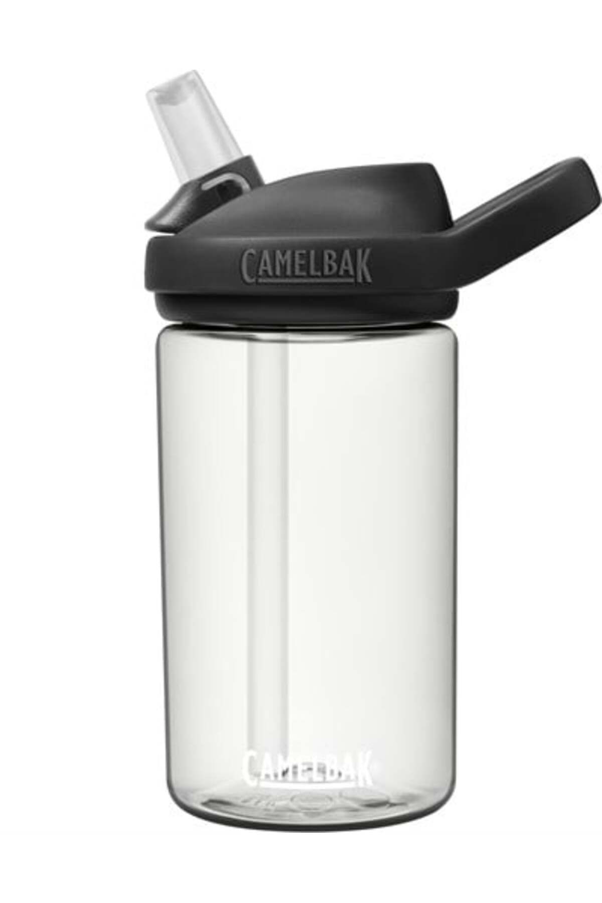 Camelbak-Eddy Clear Recycled Tritan Plastic Gray Water Bottle with Straw 400 ml 1