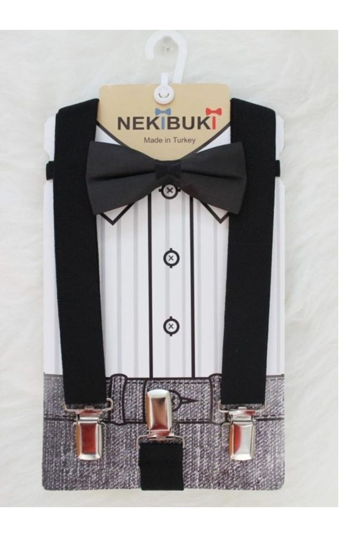 Babexi Erkek Bebek / Çocuk Pantolon Askısı Ve Papyon Seti fotoğrafı 2 (önizleme)