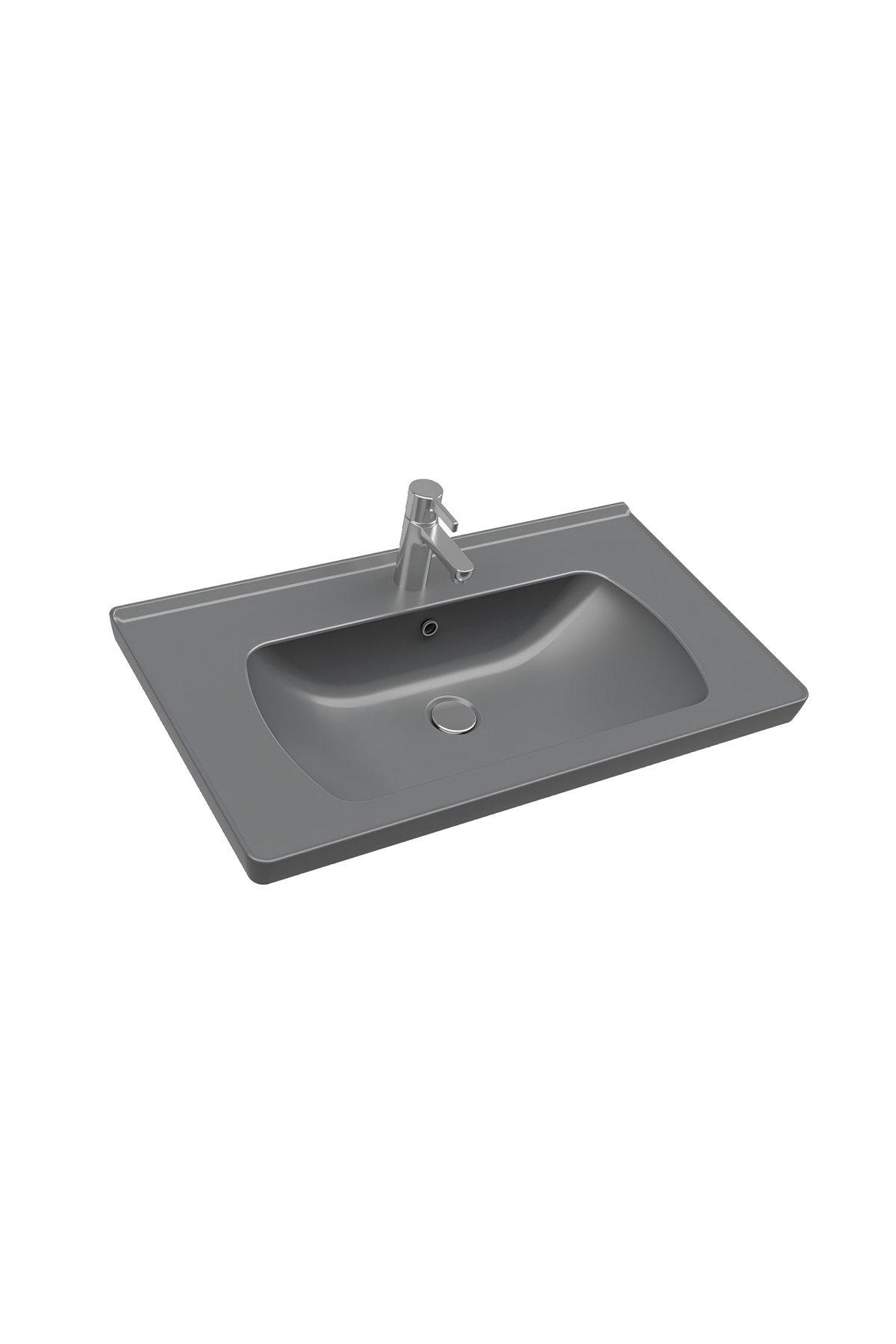 Seramiksan Saturn Mat Antrasit Etajer Uyumlu Lavabo 80 Cm A142021K