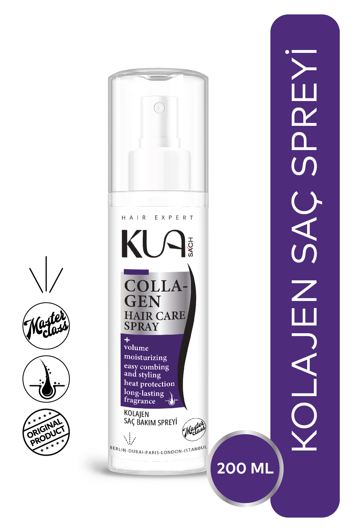 Kua Collagen Yıpranmış Ve Işlem Görmüş Saçlar Için Yüksek Onarıcı Hair Care Spray — 200 ML