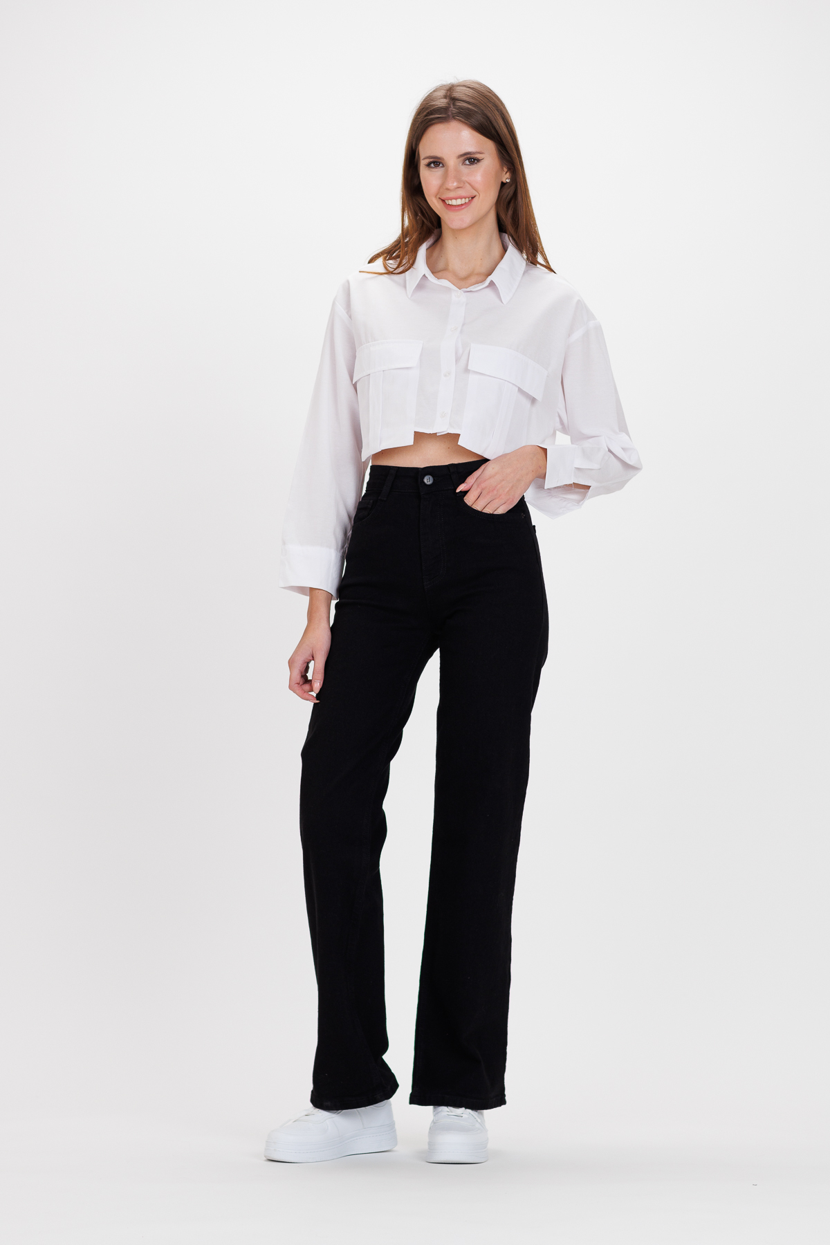 Women's Beige Wide Leg High Waist Lycra Palazzo Jeans