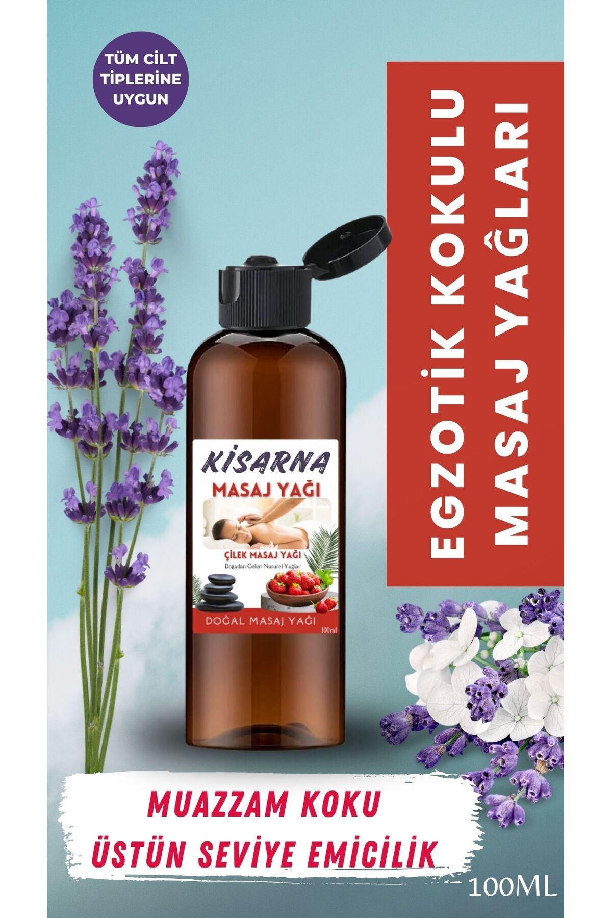 Masaj Yağı Aromatik Çilekli Kayganlaştırıcı Masaj Spa Keyfi Bay Egzotik Kokulu Tüm Vücuda 3