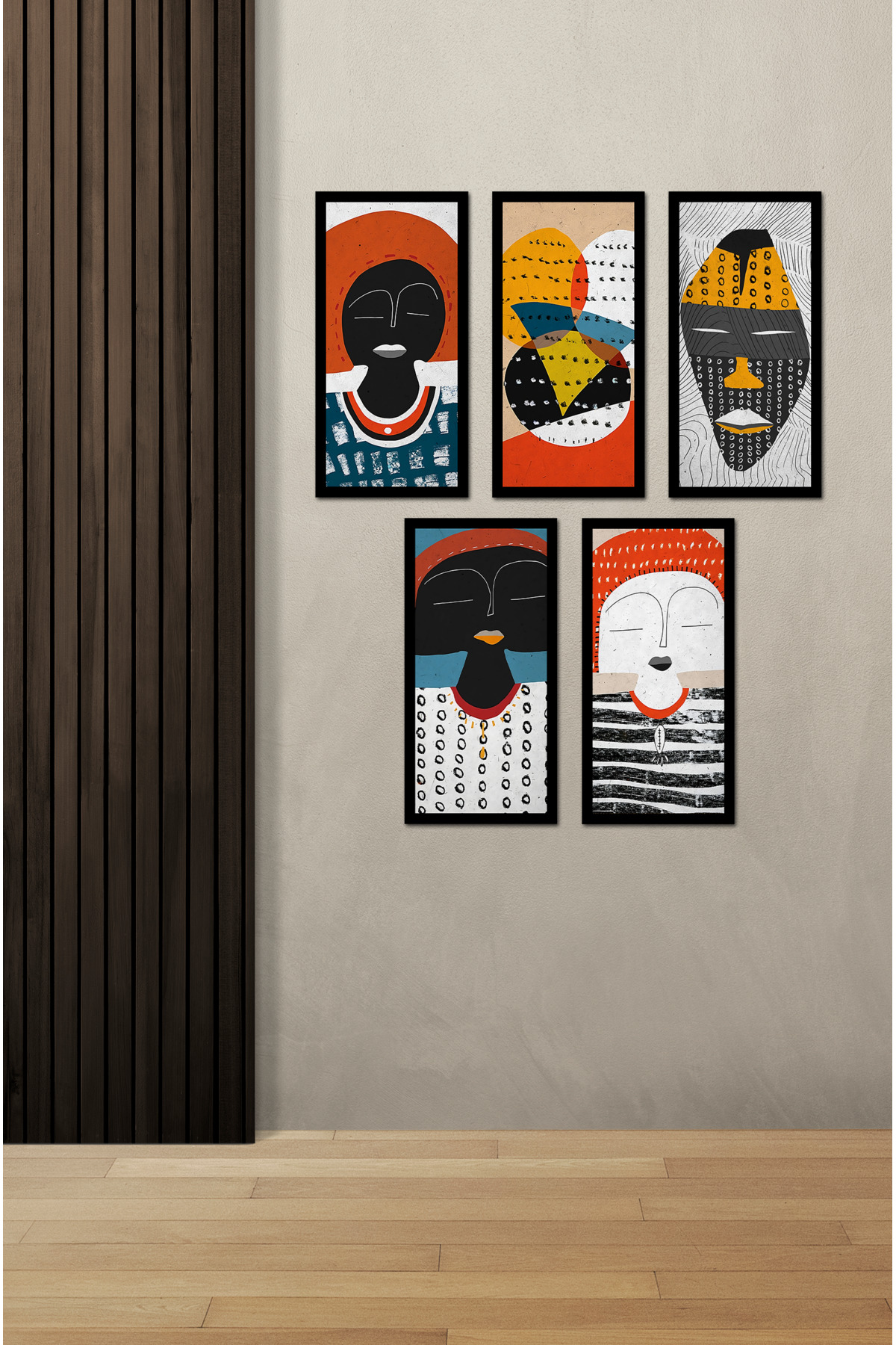 Modern Style Dekorize Mdf 5 Parça Çerçeve Görünümlü Tablo Set 10201
