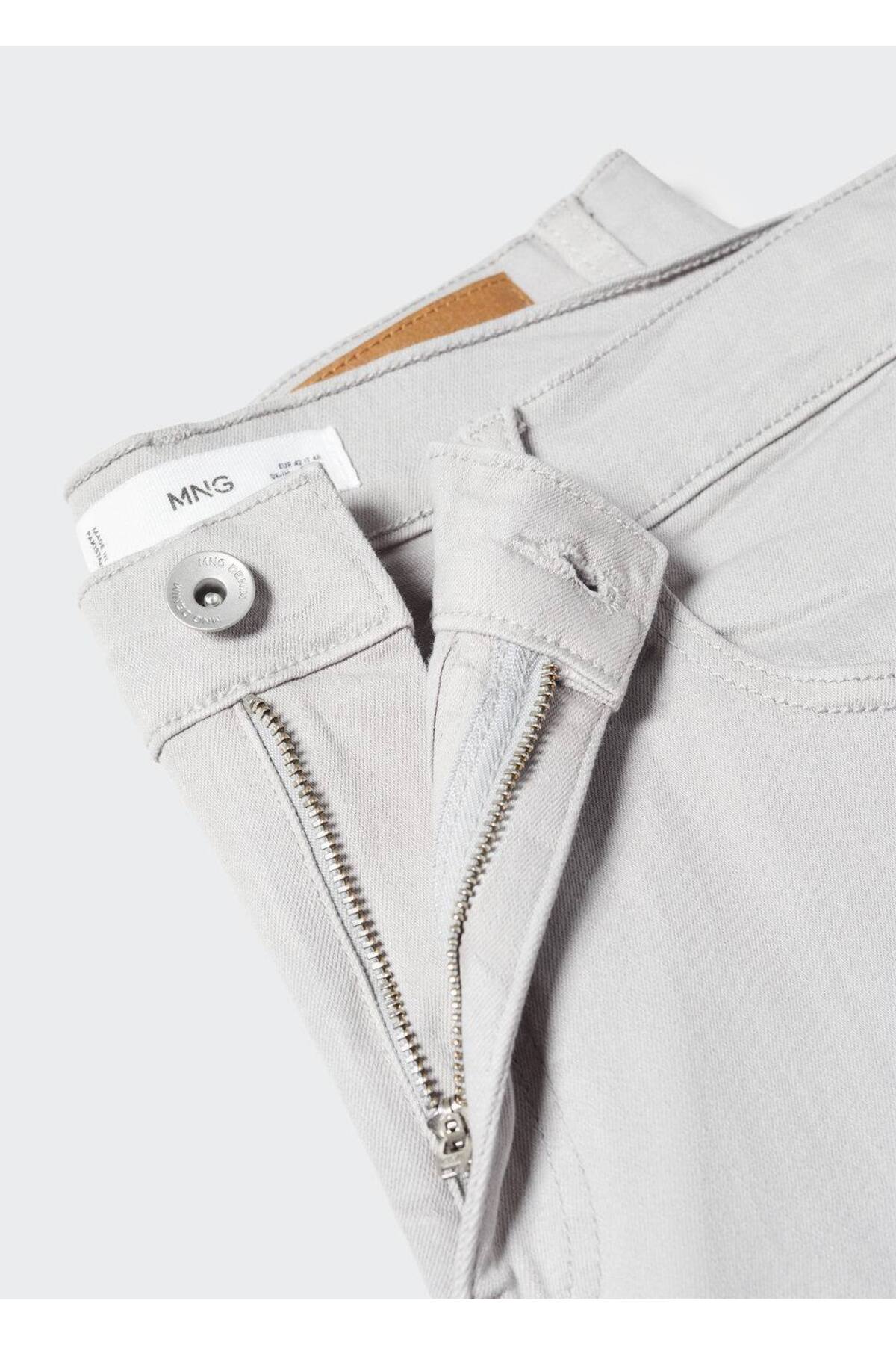 شلوار مردانه خاکستری منگوMANGO Man | 57010727 اورجینال - تصویر 6