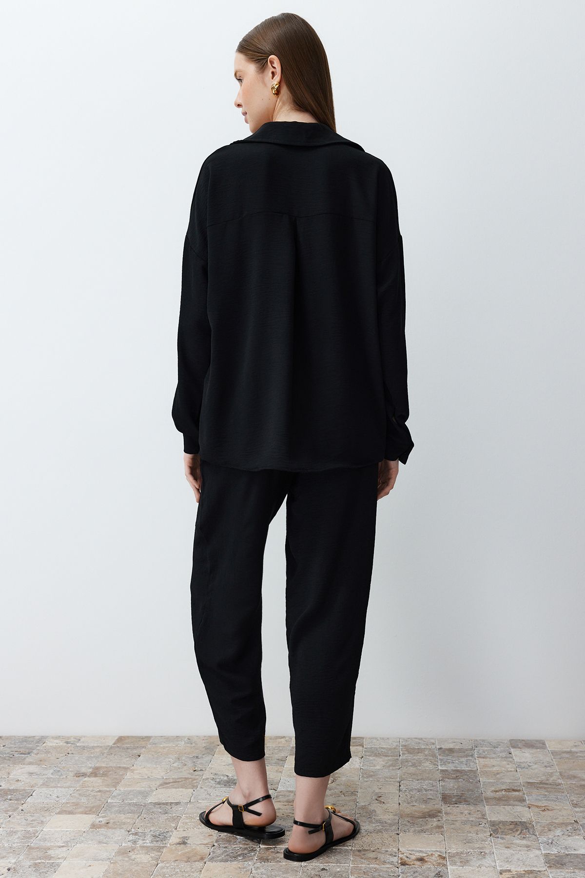 Trendyol Collection-Aerobin Black Shirt and Trousers Set - Twoss24Au00038 6