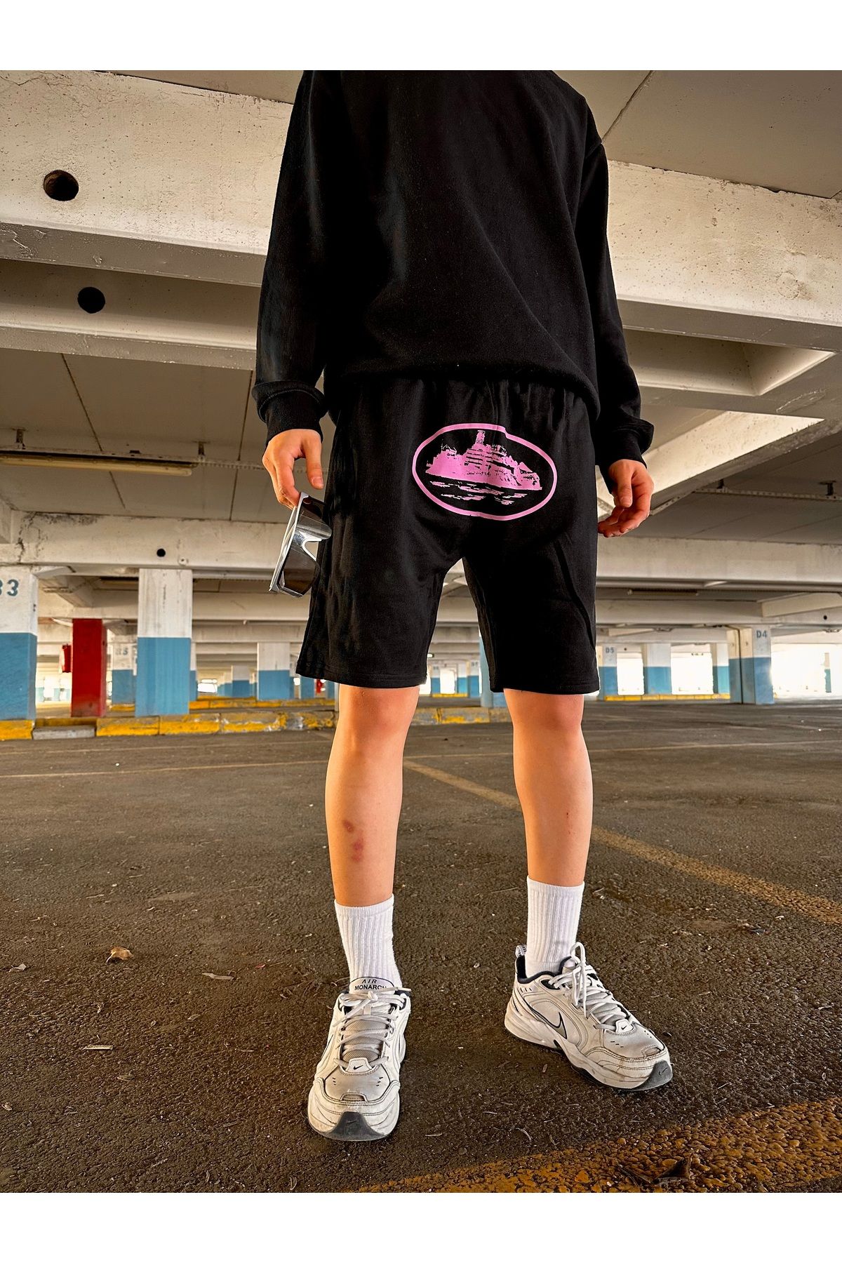 Minus Unisex Black Shorts - Corteiz Pink Printed- Trendyol
