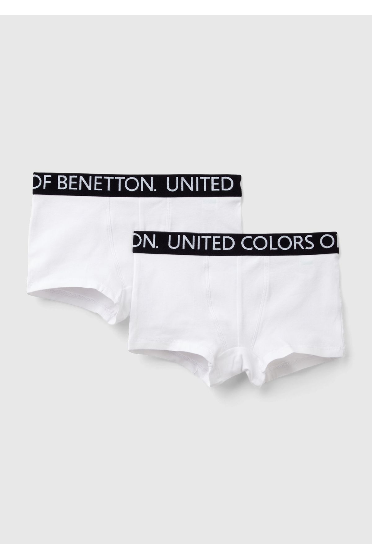 Белый комплект боксеров из двух предметов для мальчика United Colors of Benetton с логотипом на поясе 624P3OP80X230