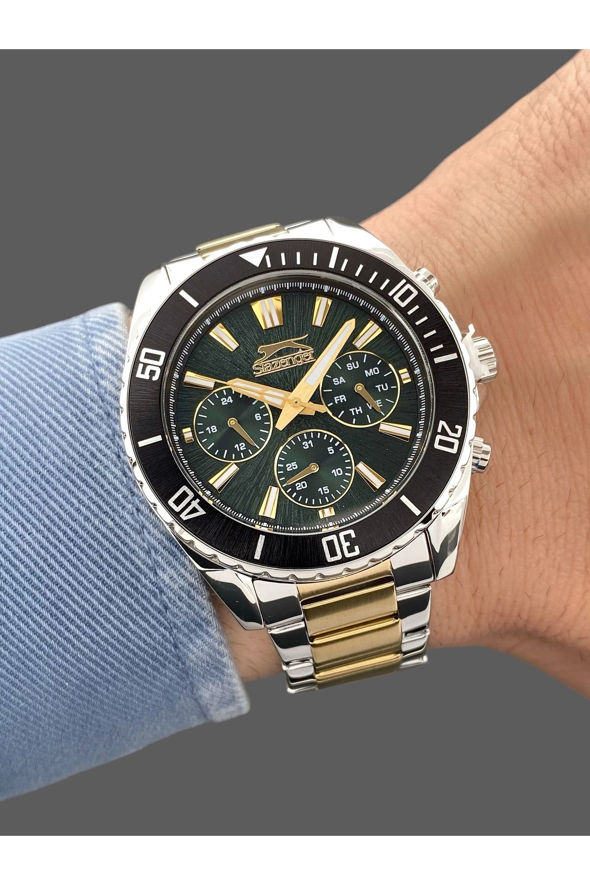 Slazenger Orijinal Ve 2 Y l Garantili Fonksiyonlar Aktif 5 Atm Su Gecirmez 44mm Celik Kordon Erkek Kol Saati Fiyat Yorumlar Trendyol