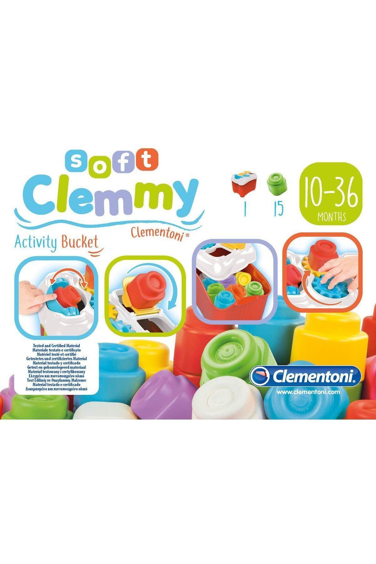 Baby Clementoni-Soft Soft Clemmy Block Toy, Multicolor 4