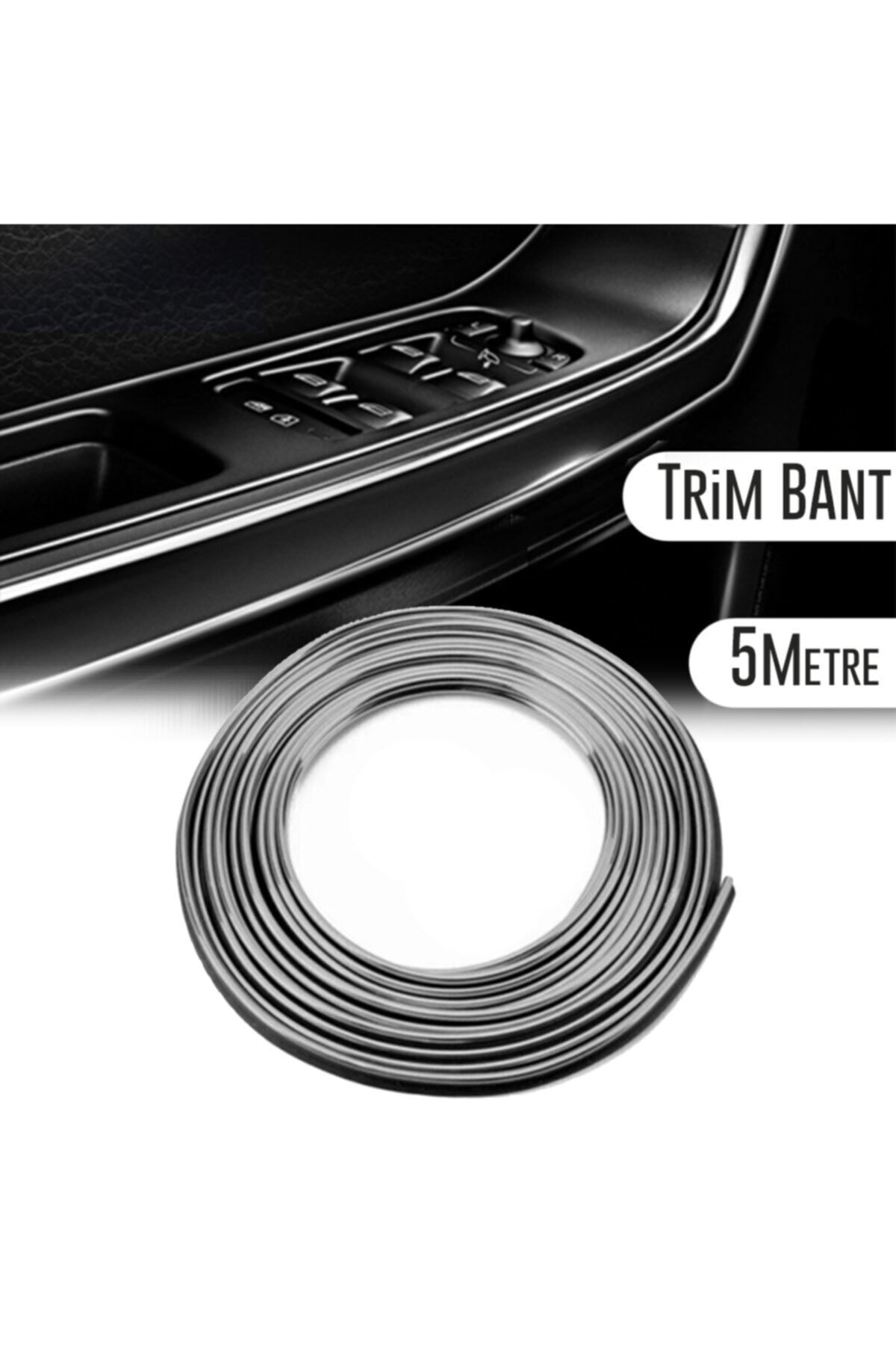 C9-Trim Auto Vehicle Decoration Strip Rubber Elastic Easy Installation 5 Meters Stripe Tape Silver Color 2