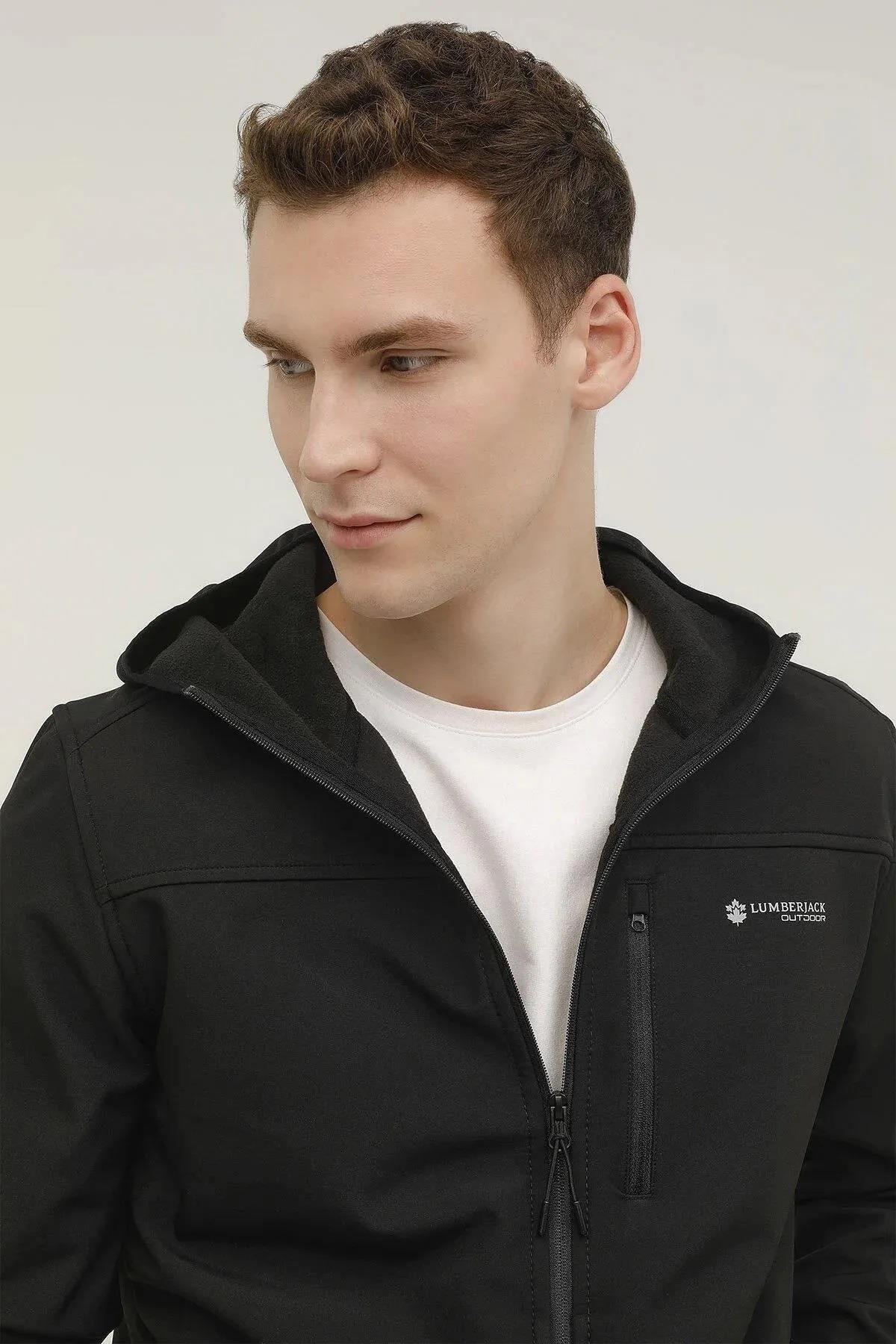 کاپشن lumberjack لامبرجک مردانه Softshell با داخل پشم 3W میلی‌لیتر BSC SFTSHELL 1GT16 مشکی اورجینال - تصویر 3