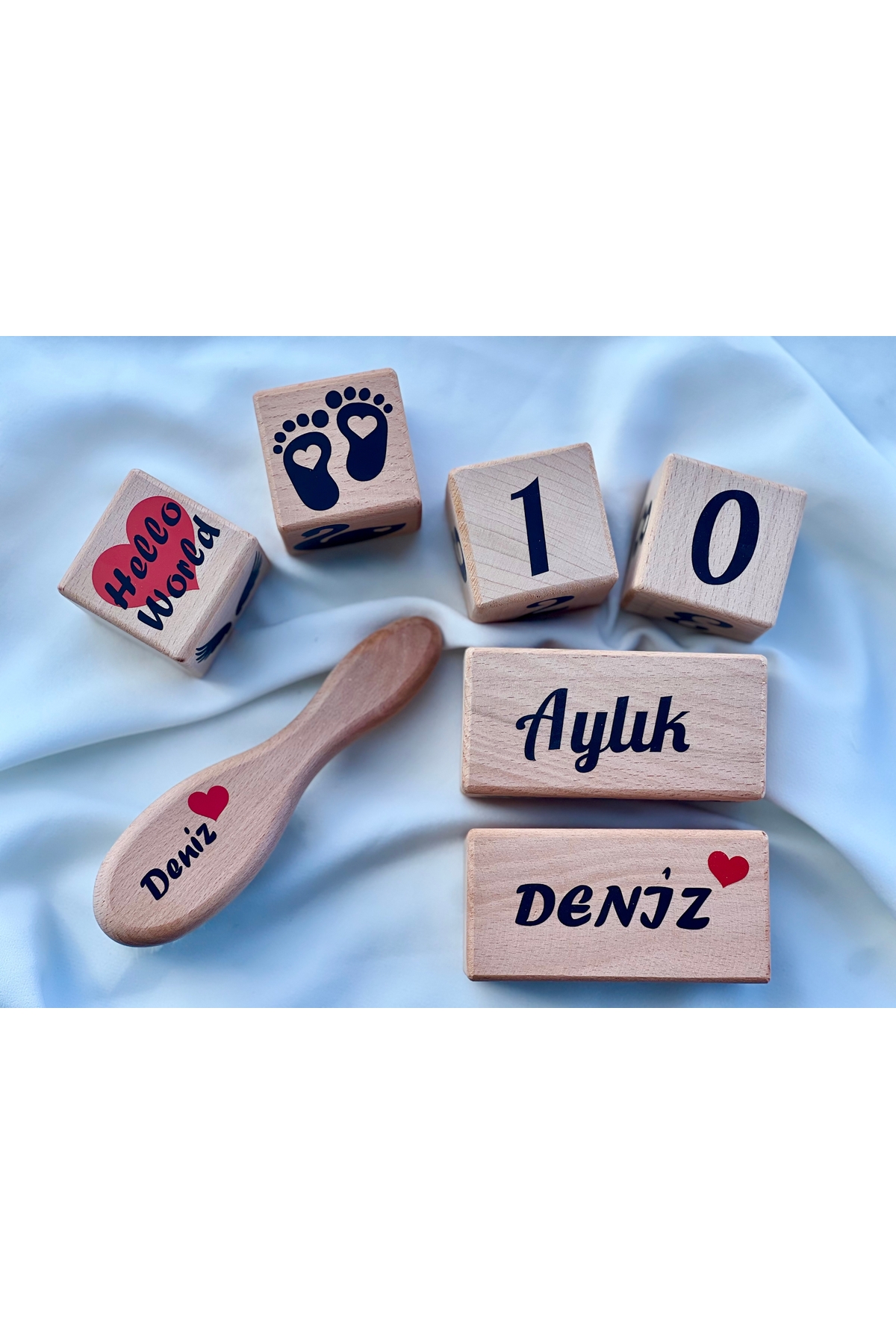 İSİMLİ BEBEK ANI KÜPÜ İSİMLİ BEBEK SAÇ FIRÇASI TAM SET Kırmızı siyah
