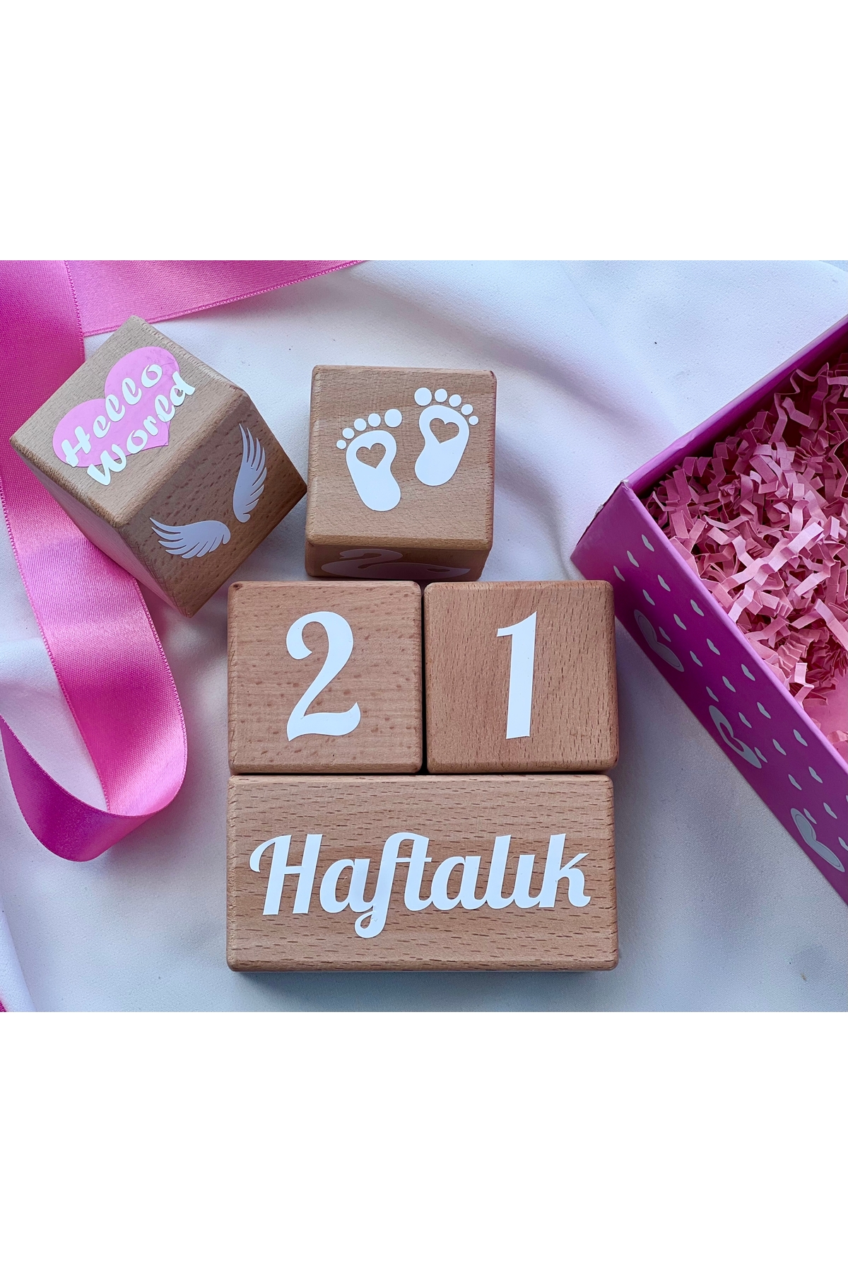 PEMBE BEBEK ANI KÜPÜ  AHŞAP DEKOR  FOTOĞRAF ÇEKİMİ