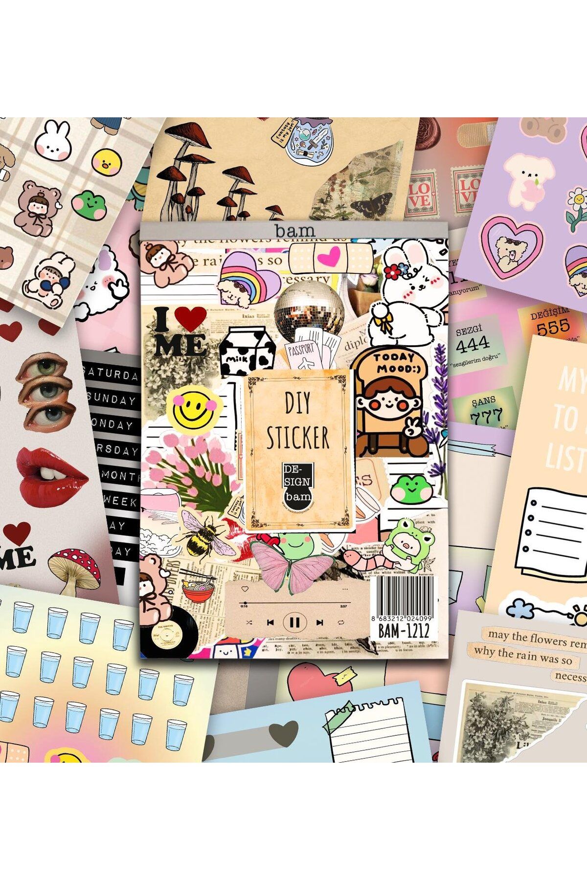 gifttime Vintage My Diy Sticker Book 24 * 17 Cm 16 Pagini Design Special Carte Cu Autocolante Colorate - One Size