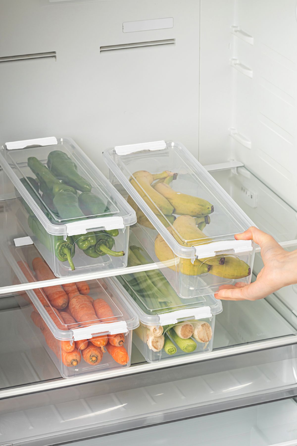 Vienev-Set of 4 Long Storage Containers with Lockable Lid 4x (3.5 Liters Empty) 2