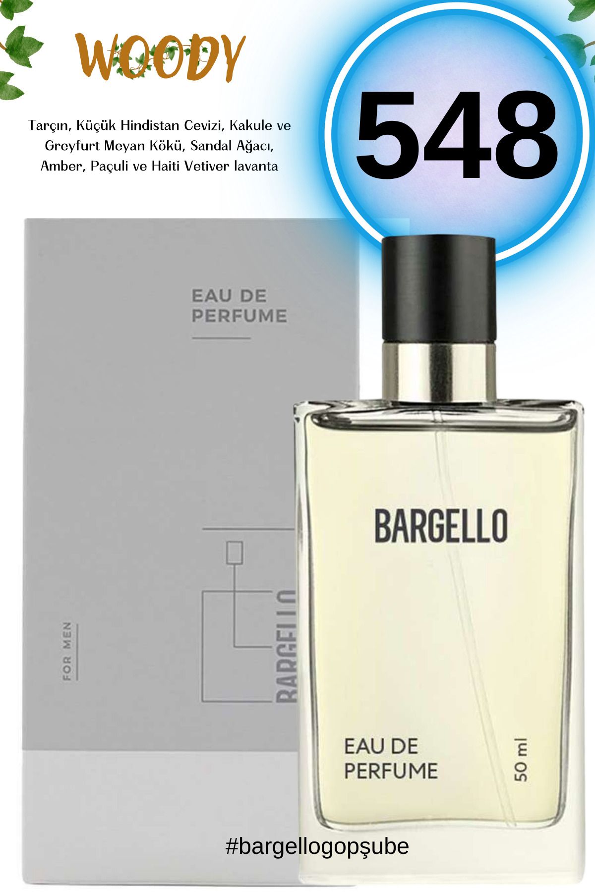 عطر مردانه 548 Woody 50 ml Edp Bargello