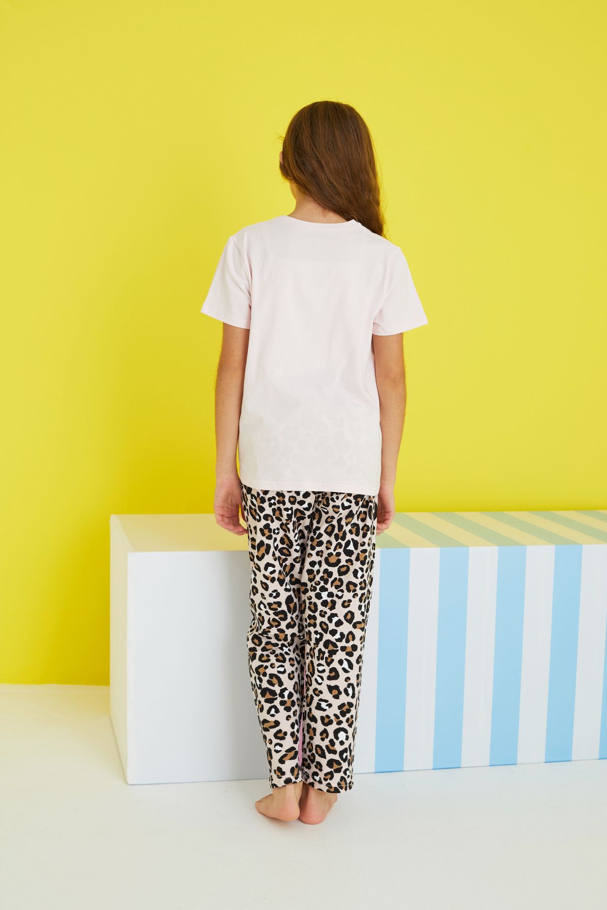 Siyah İnci-multicolored Knitted Pajama Set 5