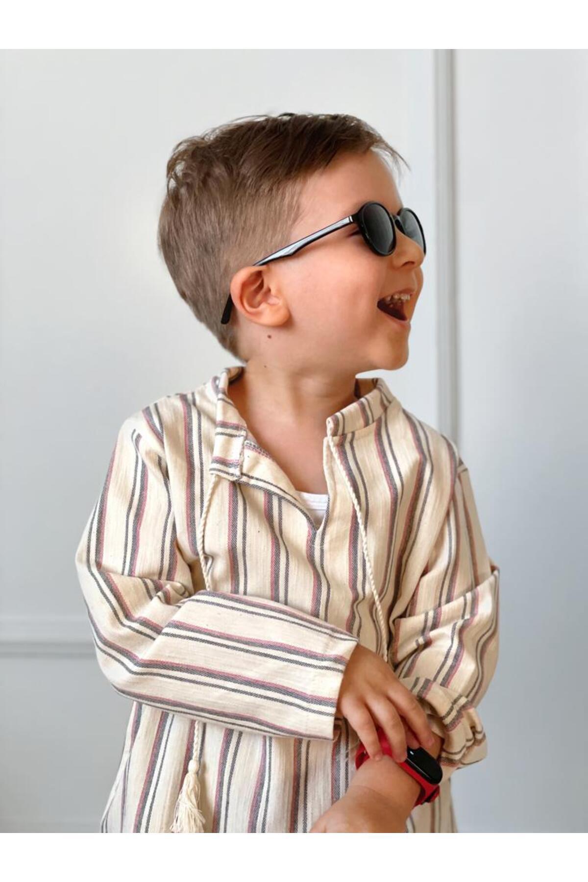 Ares Kids Fashion Unisex Krem Renk Kırmızı Çizgili Lacoste Bayramlık Hediye Çocuk Ve Bebek Giyim Özel Günler Kız Erkek fotoğrafı 5 (önizleme)