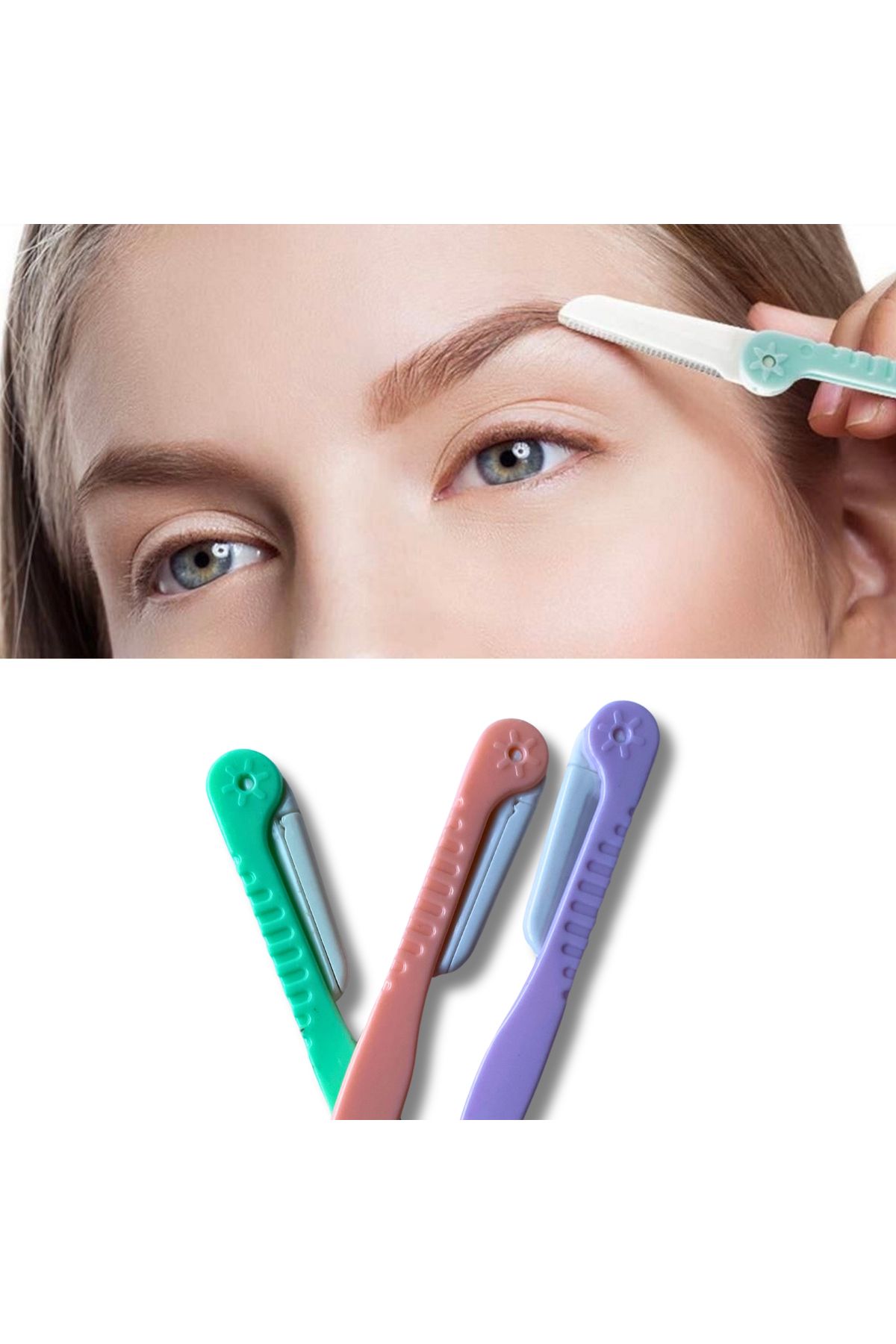 Feel Store-مجموعة شفرات الوجه والحواجب النسائية لإزالة الشعر مكونة من 3 قطع 2