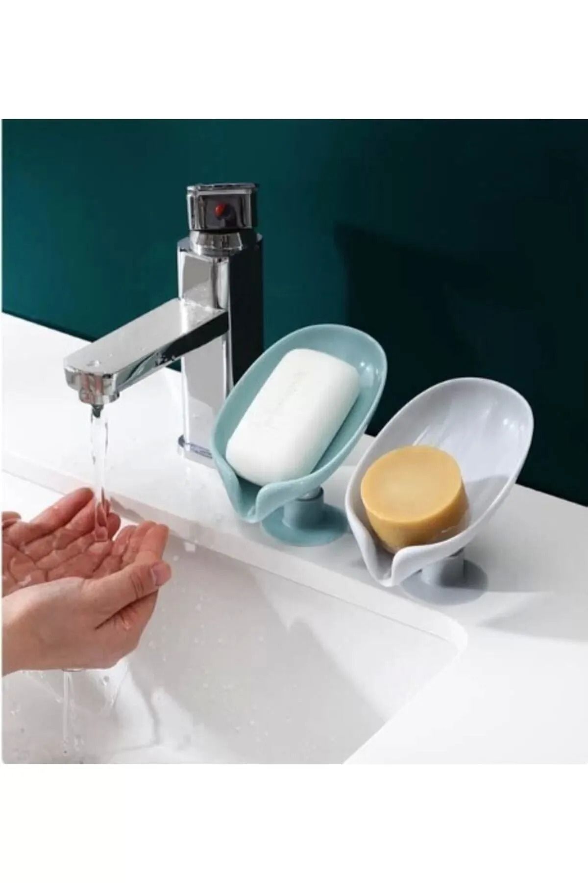 Kaşbaşı Home-Practical Suction Cup Soap Dish with Water Drain | Water Repellent Solid Soap Dispenser with Suction Cup 2