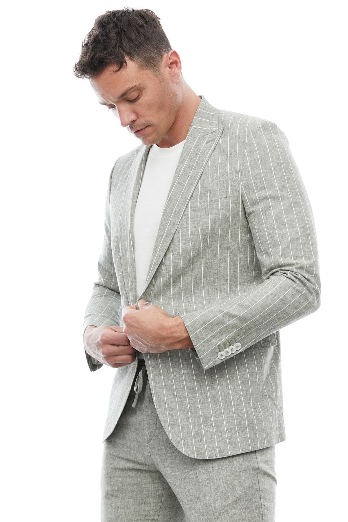 ژاکت مردانه خاکی PAULMARK | 32161123732I اورجینال - تصویر 5