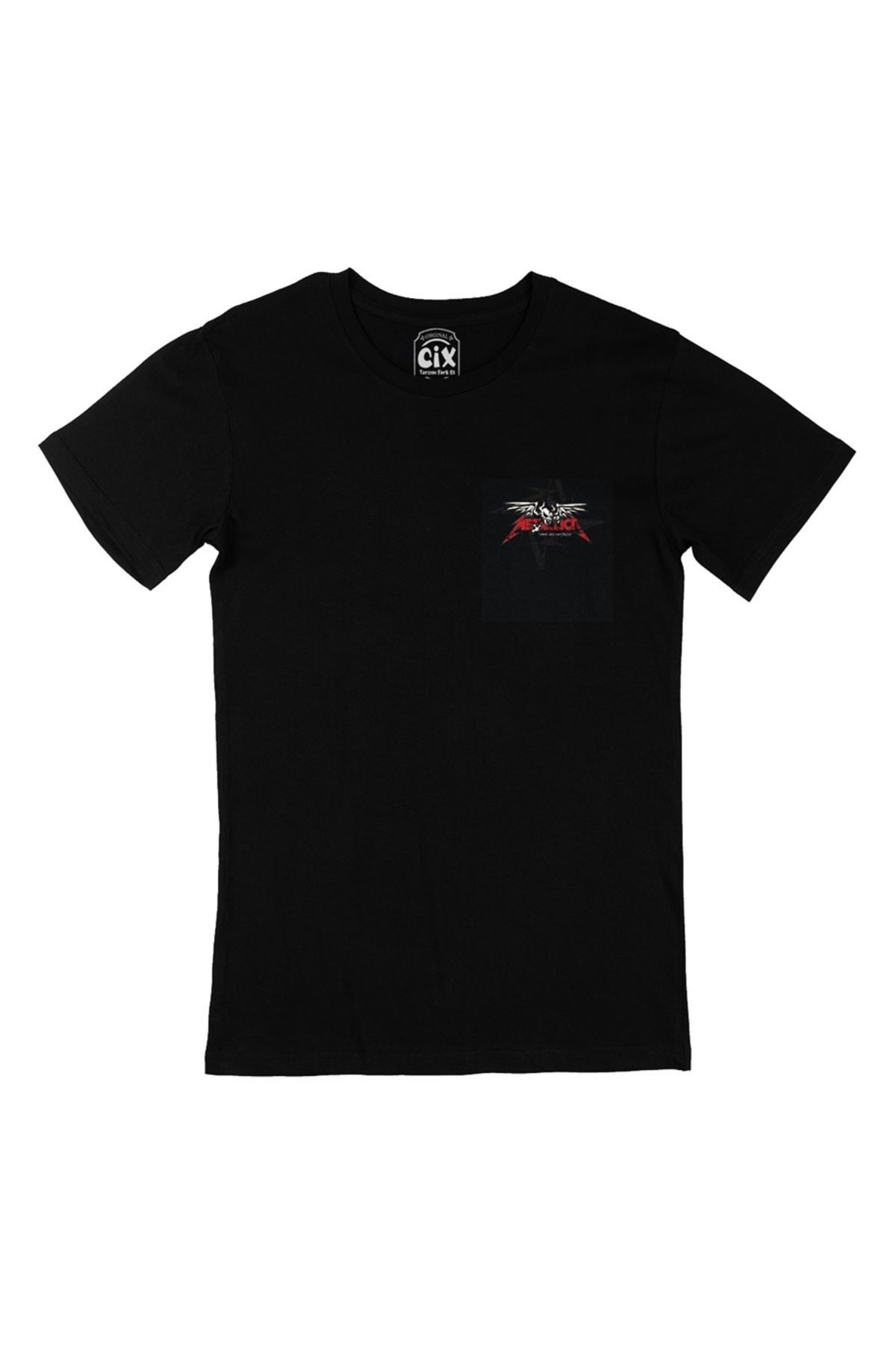 Cix-Seek And Destroy Metallica Black T-Shirt with Pocket Logo Design 1