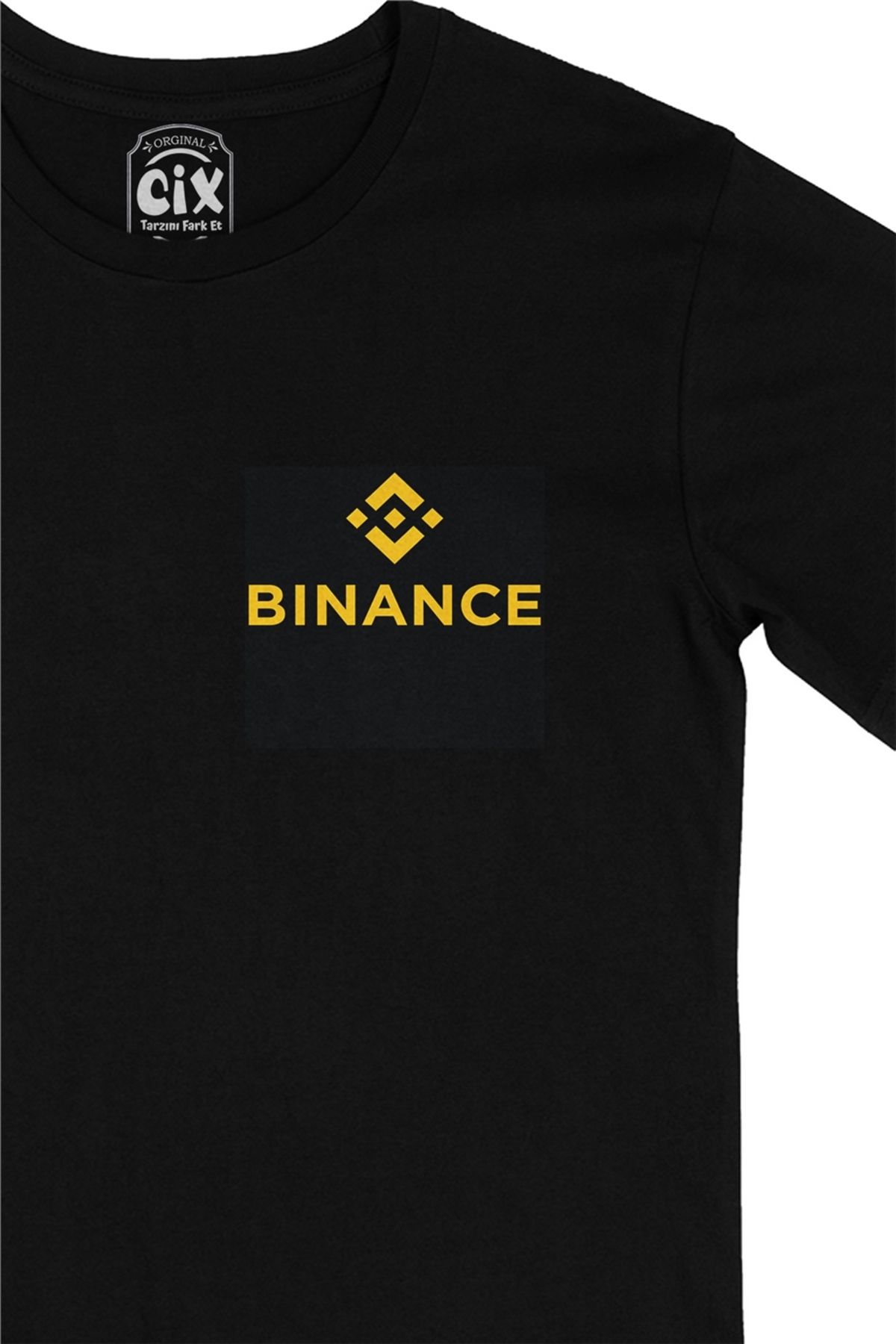 Cix-Black T-Shirt with Binance Pocket Logo Design 2