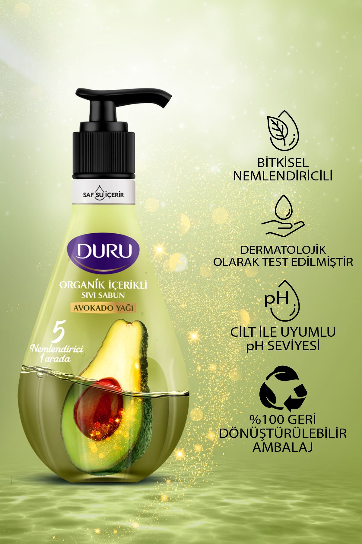 صابون مایع آووکادو با محتوای ارگانیک 3x500 میلی لیتر Duru