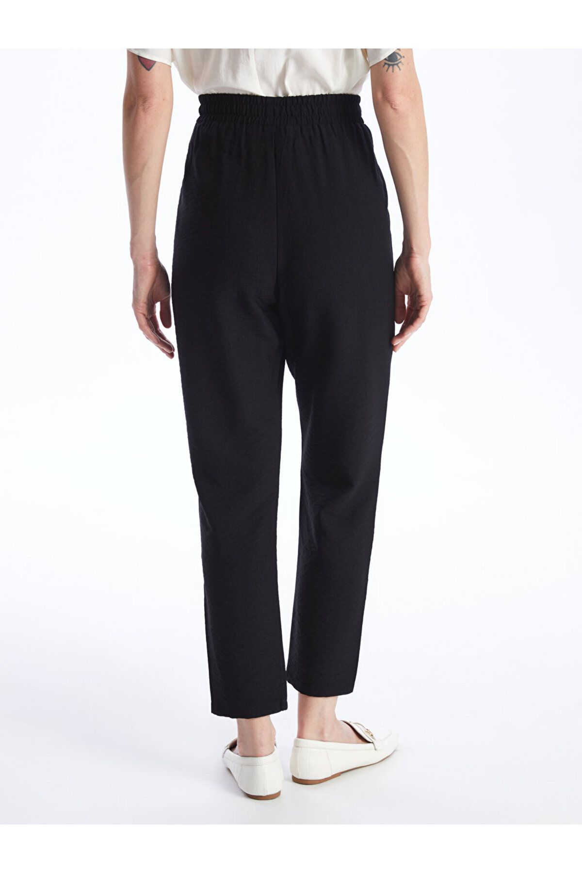 LC Waikiki-LCW Femei - Pantaloni cu talie elastică cu tăietură morcov 4